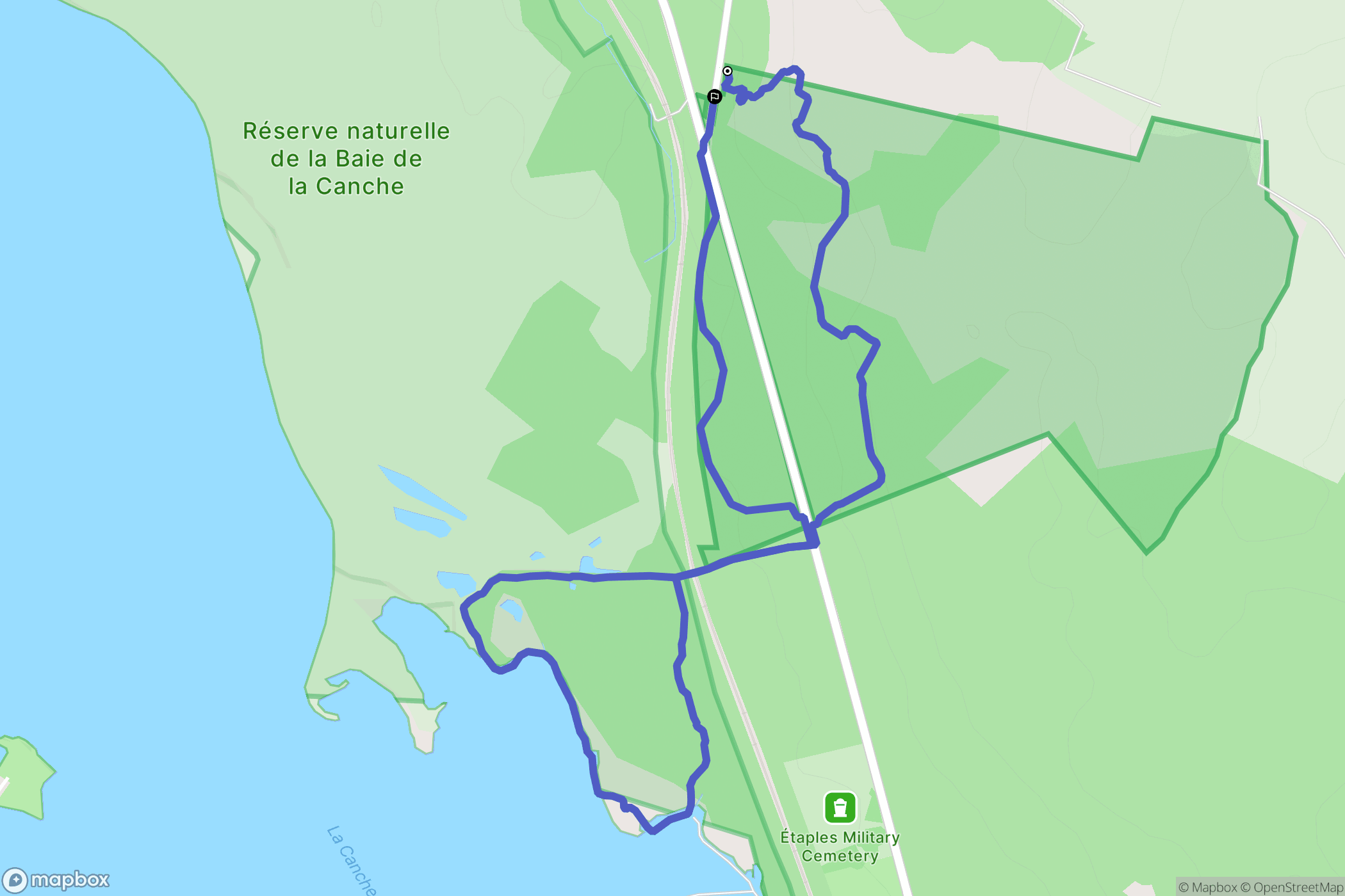 Camiers : carte du parcours de randonnée - France