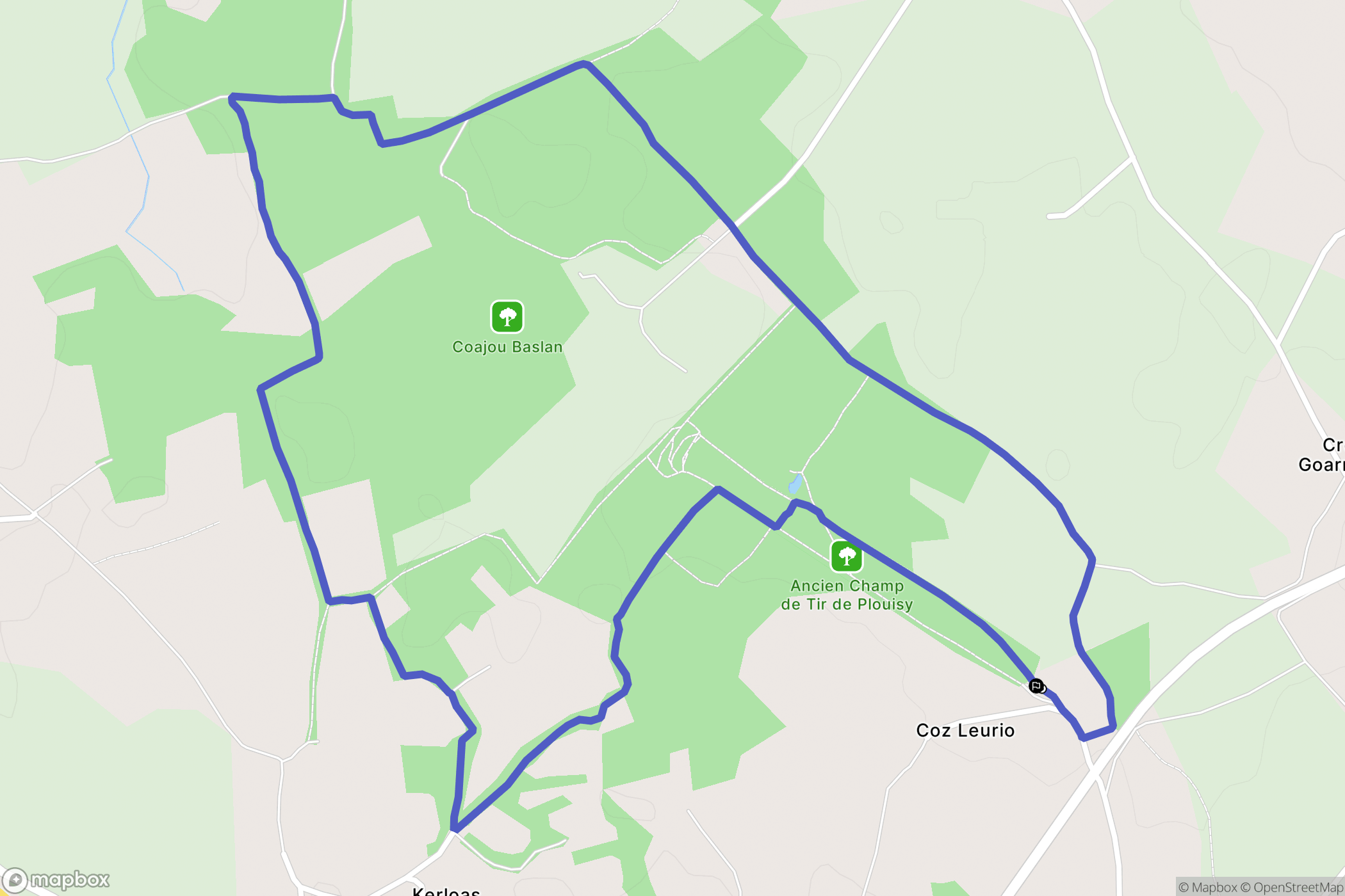 Plouisy : carte du parcours de randonnée - France