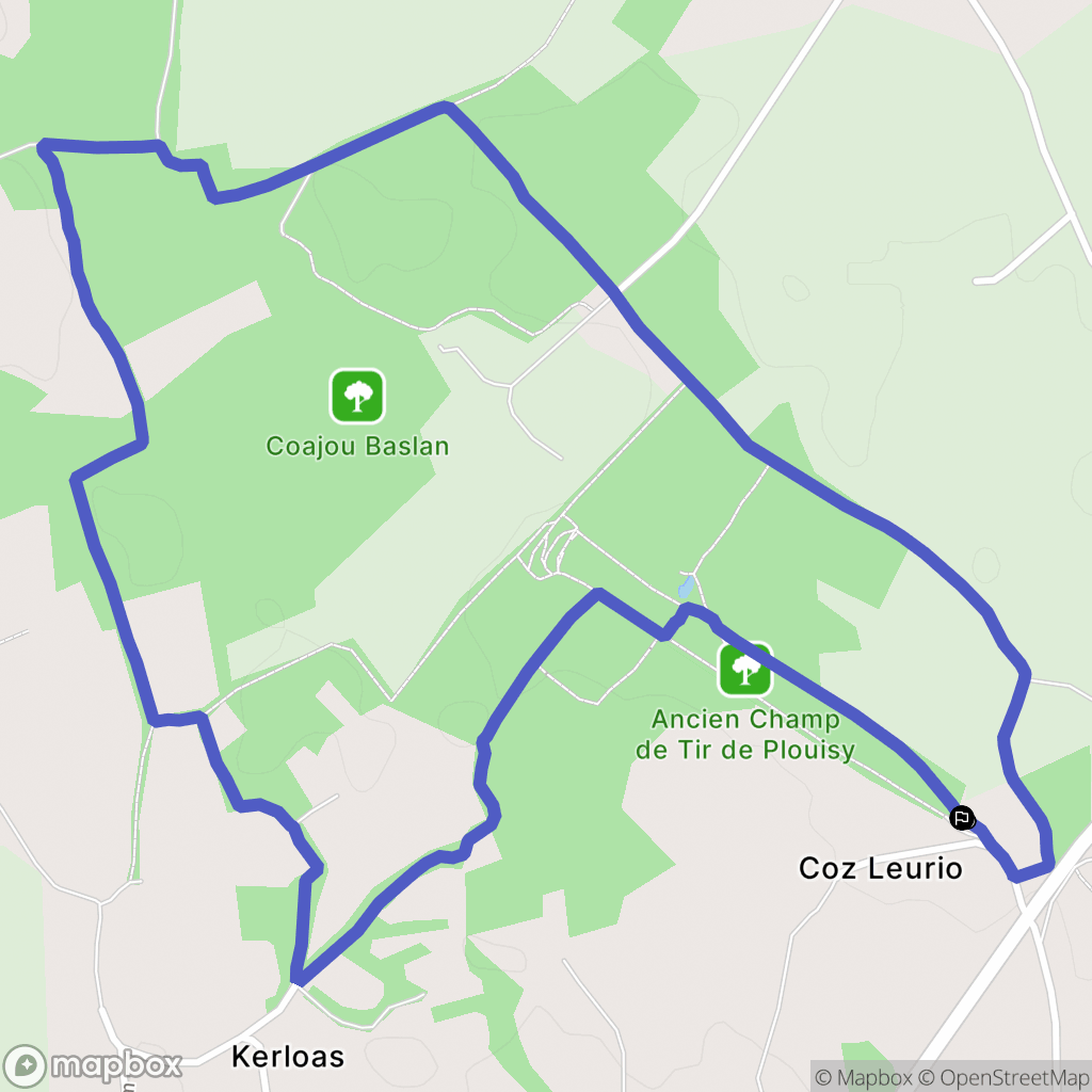 Plouisy : carte du parcours de randonnée - France