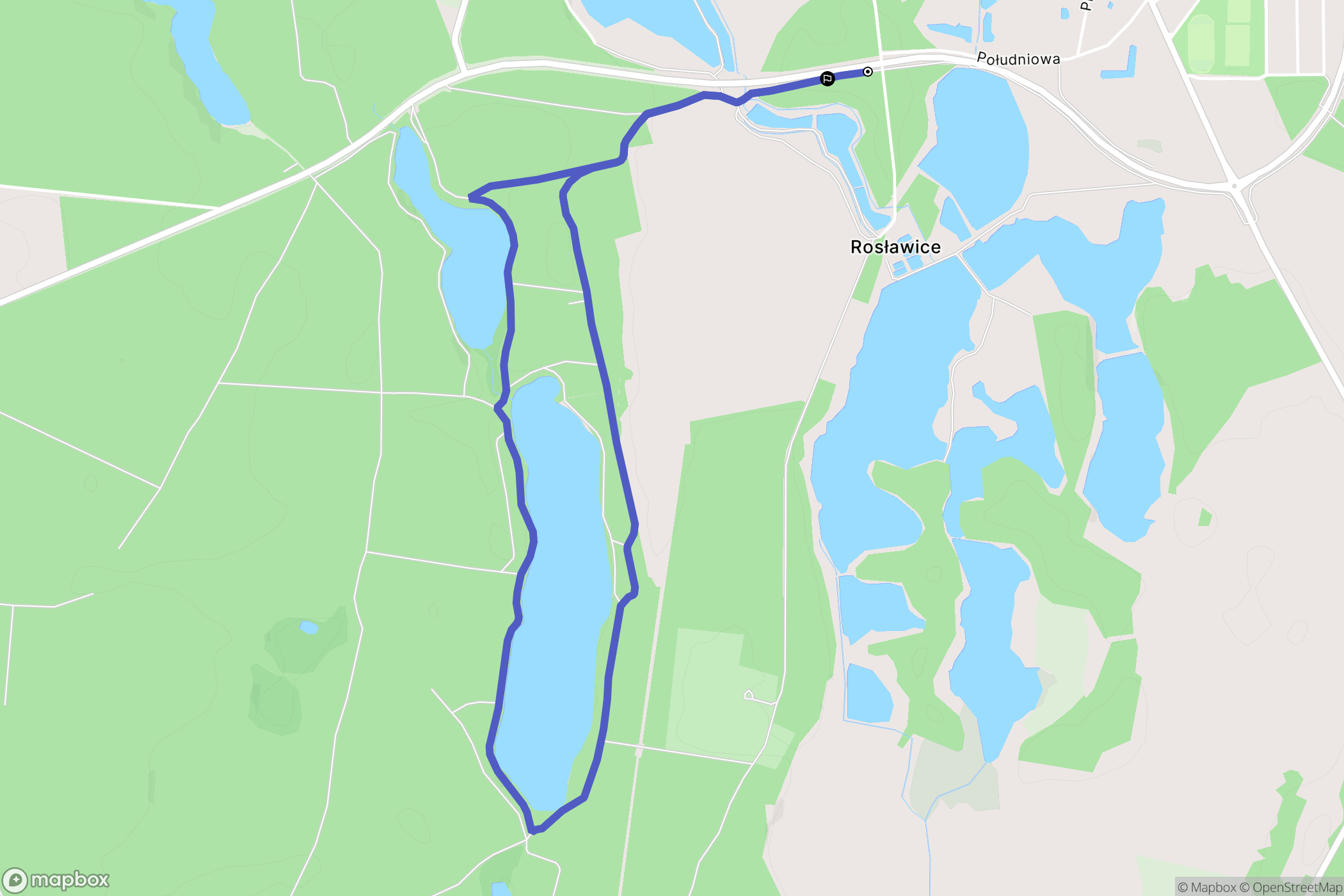 Ośno Lubuskie: mapa trasy - Poland