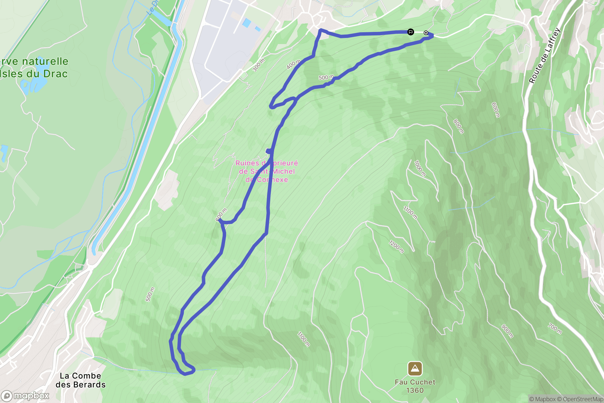 Champ-sur-Drac : carte du parcours de randonnée - France
