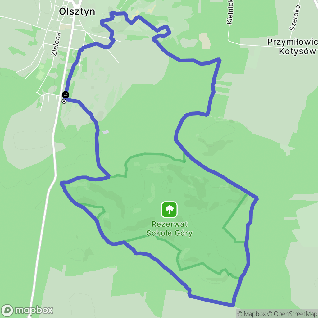 Olsztyn: mapa trasy - Poland