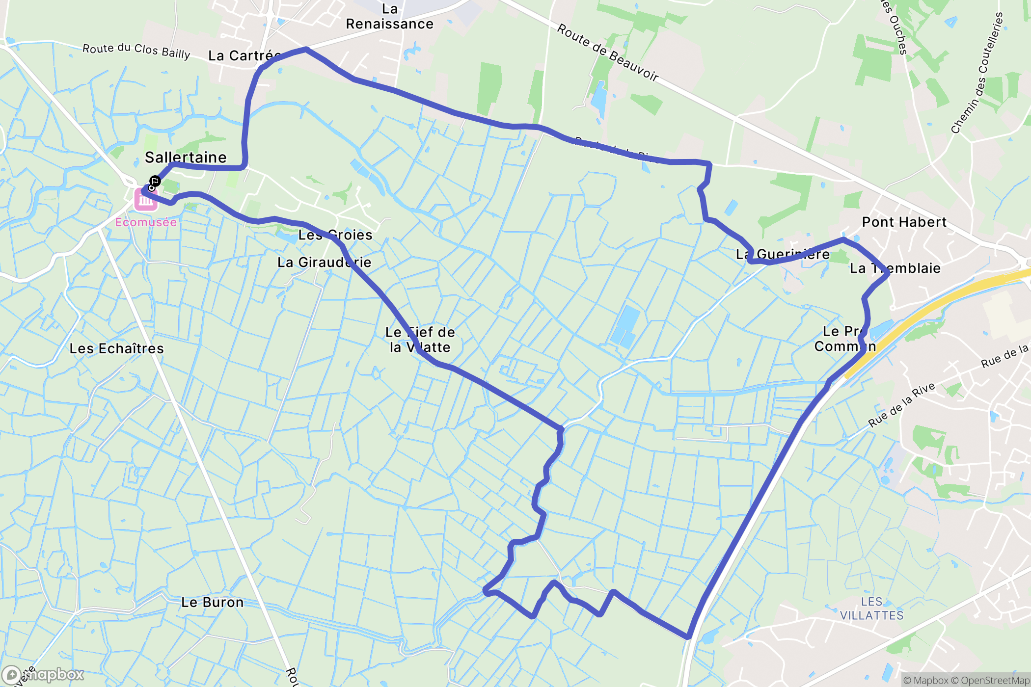 Sallertaine : carte du parcours de randonnée - France