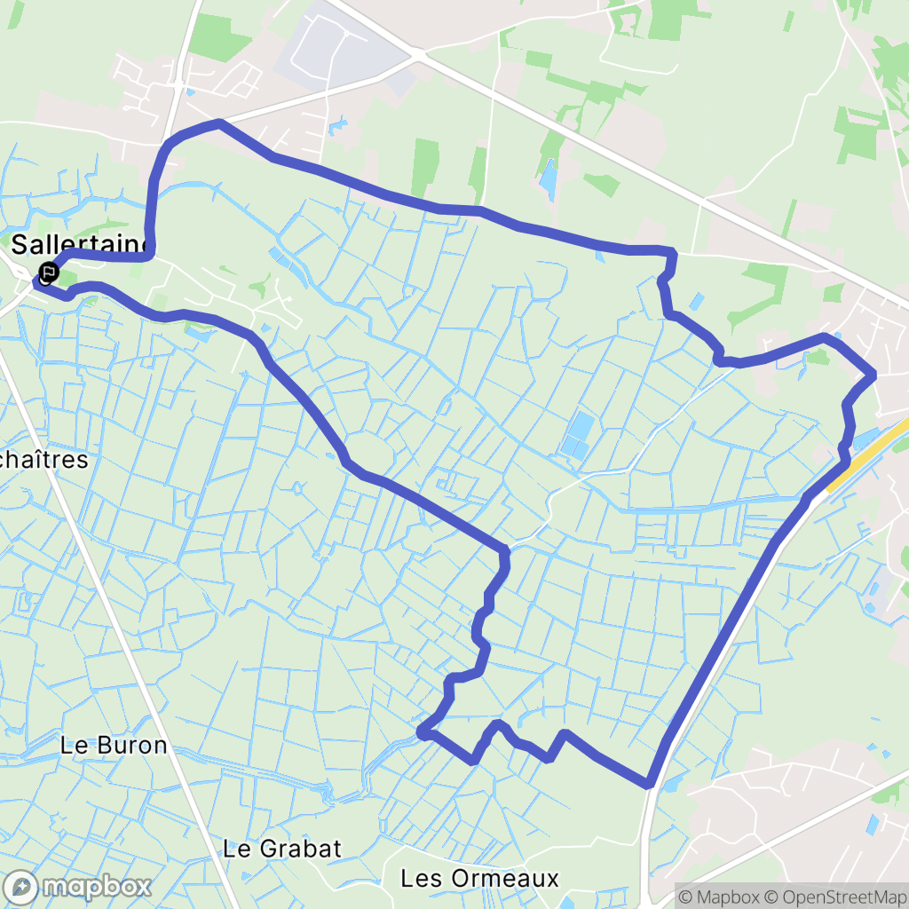Sallertaine : carte du parcours de randonnée - France