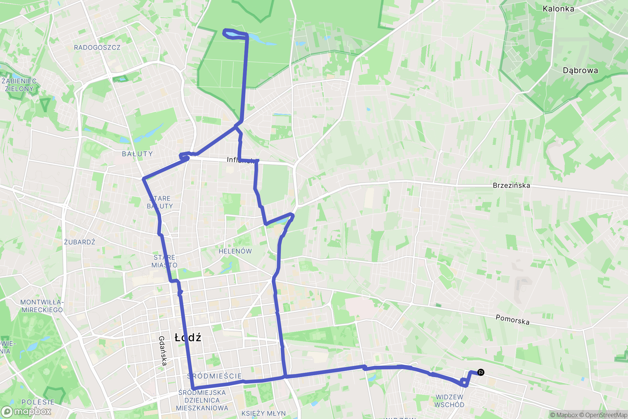 Łódź: mapa trasy - Poland