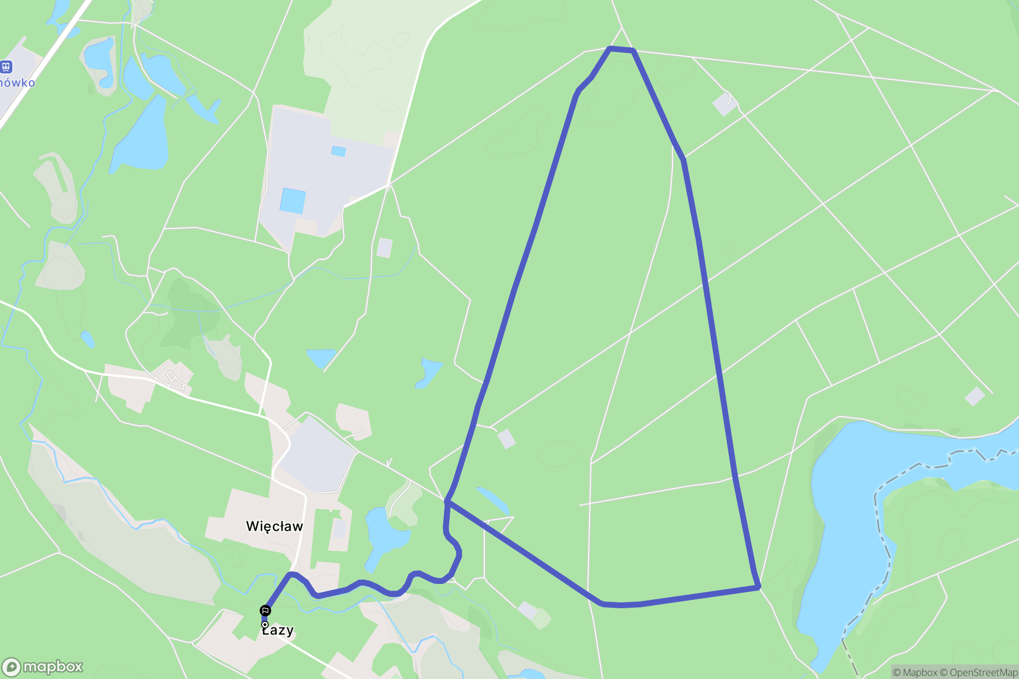 Łazy: mapa trasy - Poland