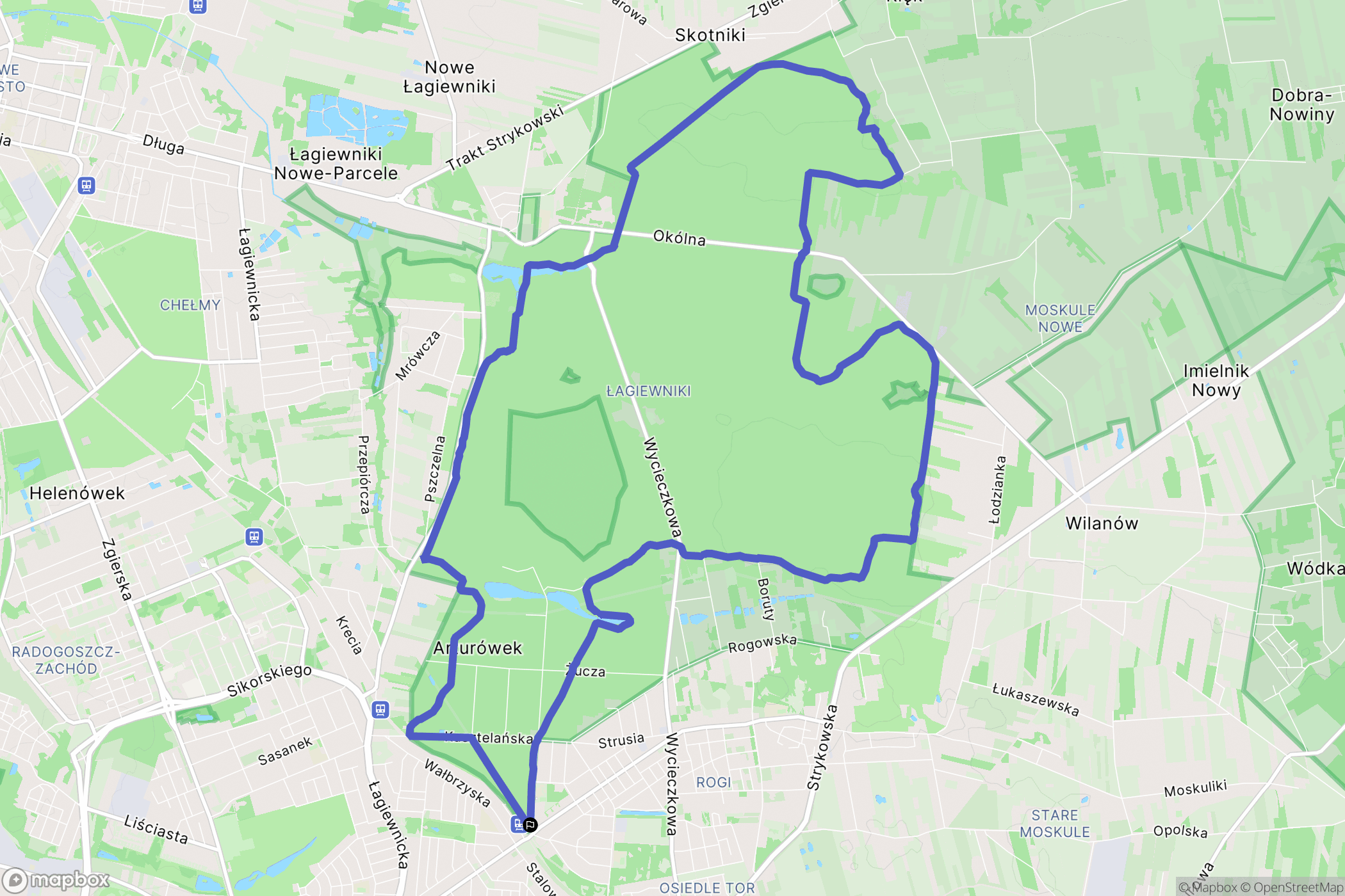 Łódź: mapa trasy - Poland