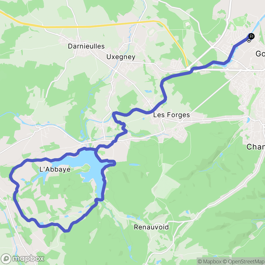 Golbey : carte du parcours de randonnée - France