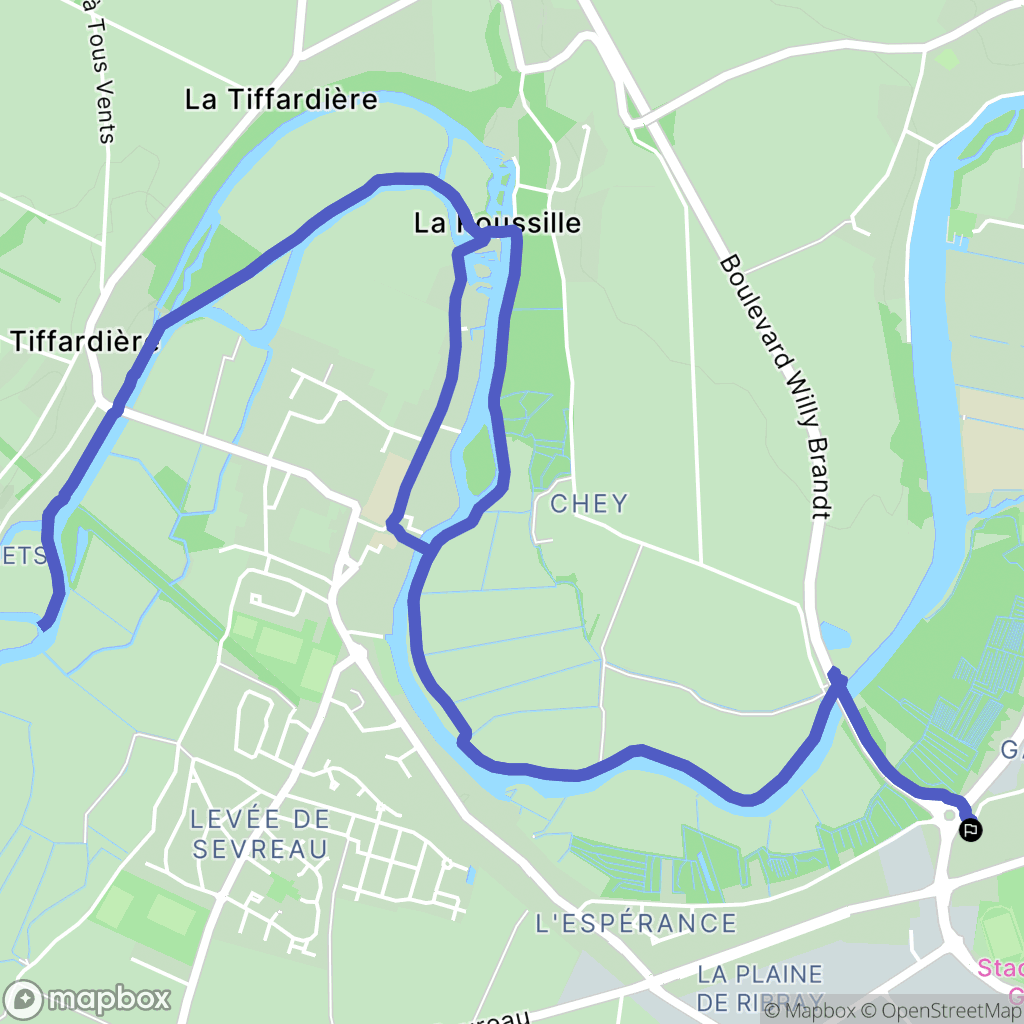 Niort : carte du parcours de randonnée - France