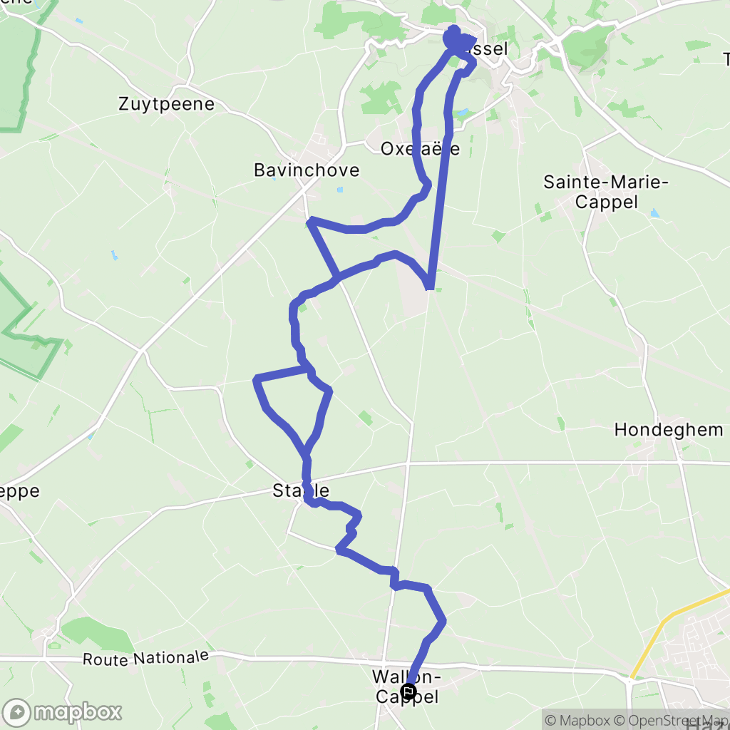 Wallon-Cappel : carte du parcours de randonnée - France