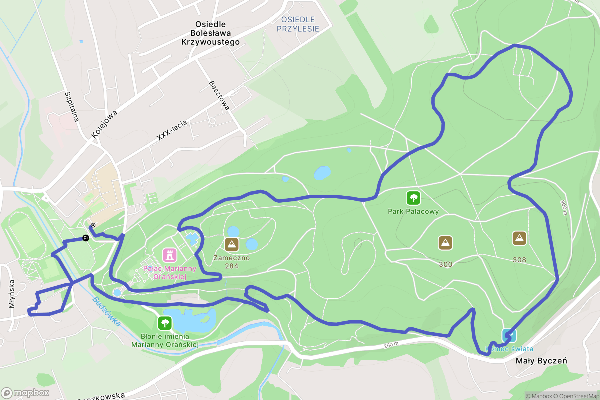 Kamieniec Ząbkowicki: mapa trasy - Poland