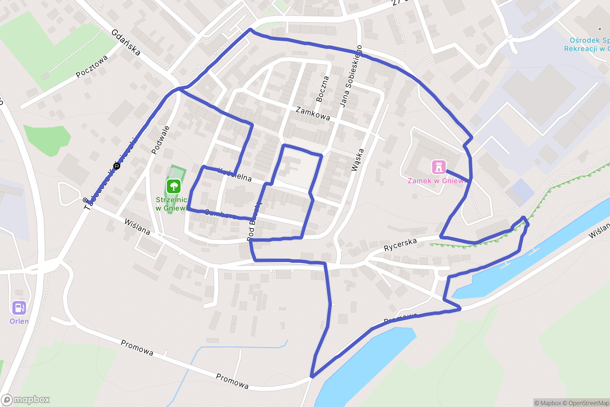 Gniew: mapa trasy - Poland