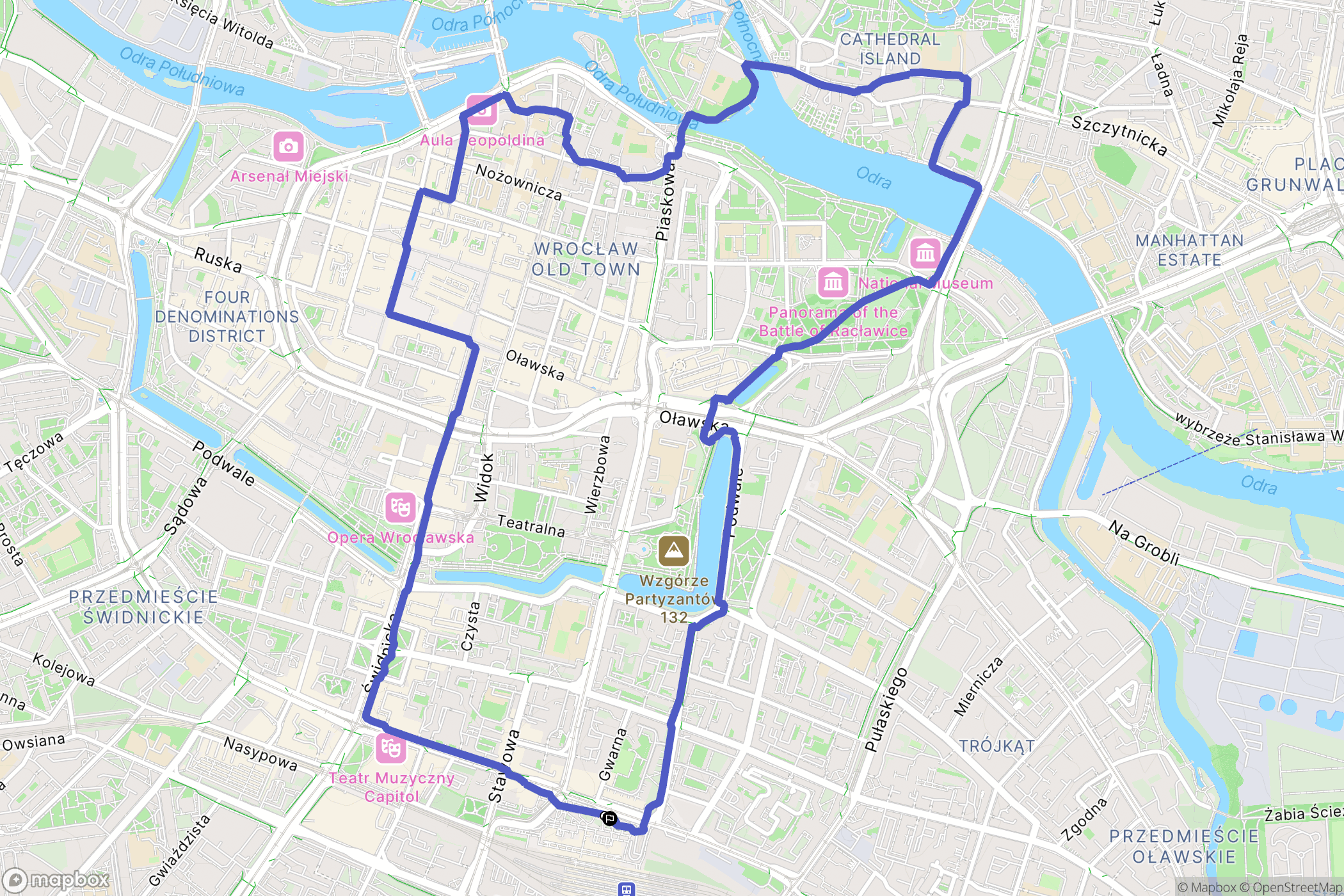 Wrocław: mapa trasy - Poland