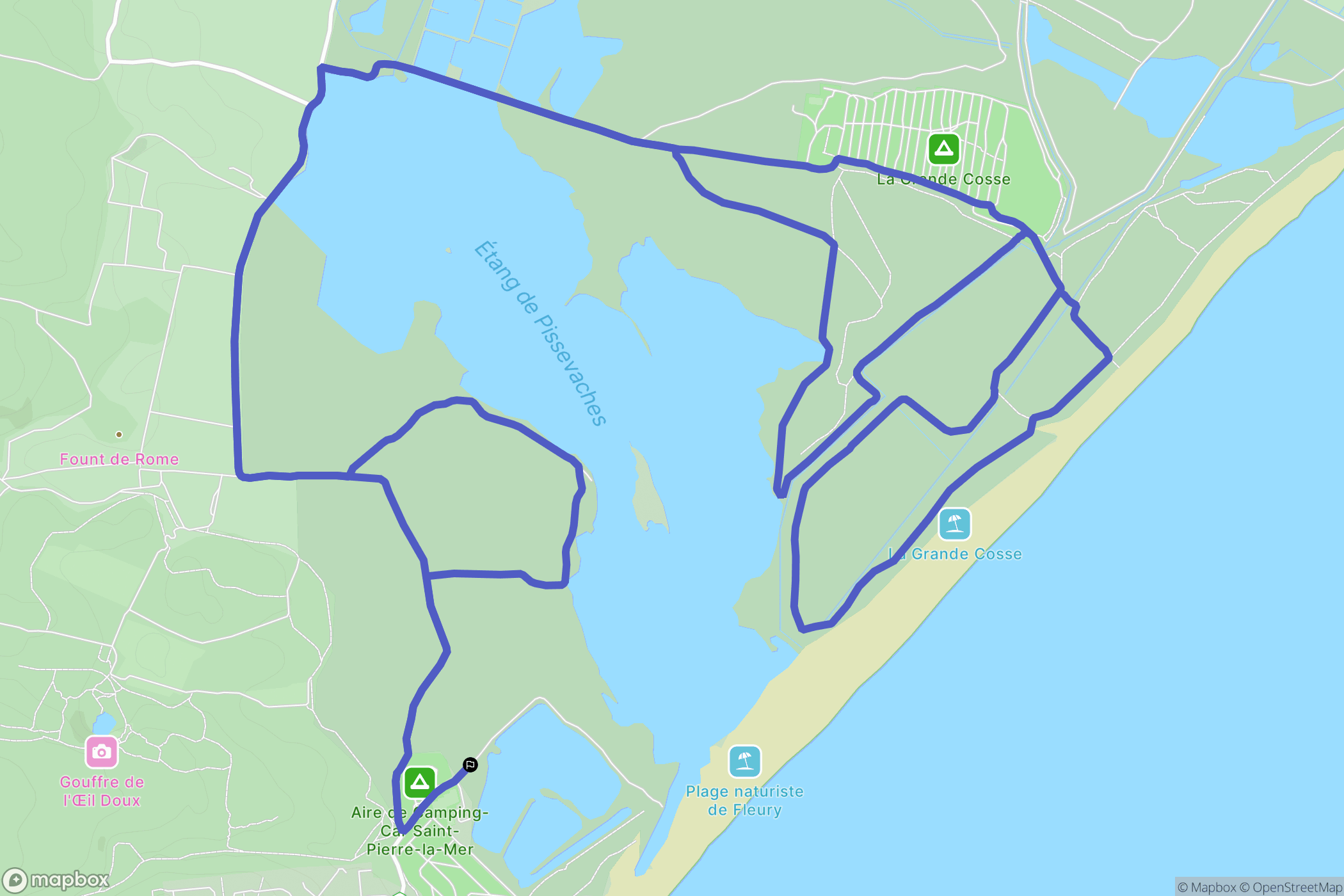 Fleury : carte du parcours de randonnée - France