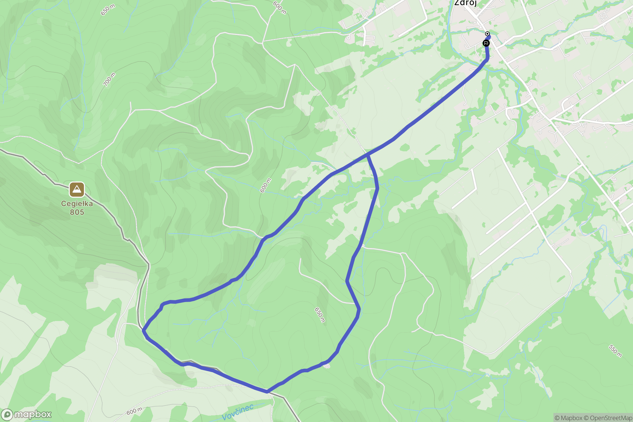 Wysowa-Zdrój: mapa trasy - Poland