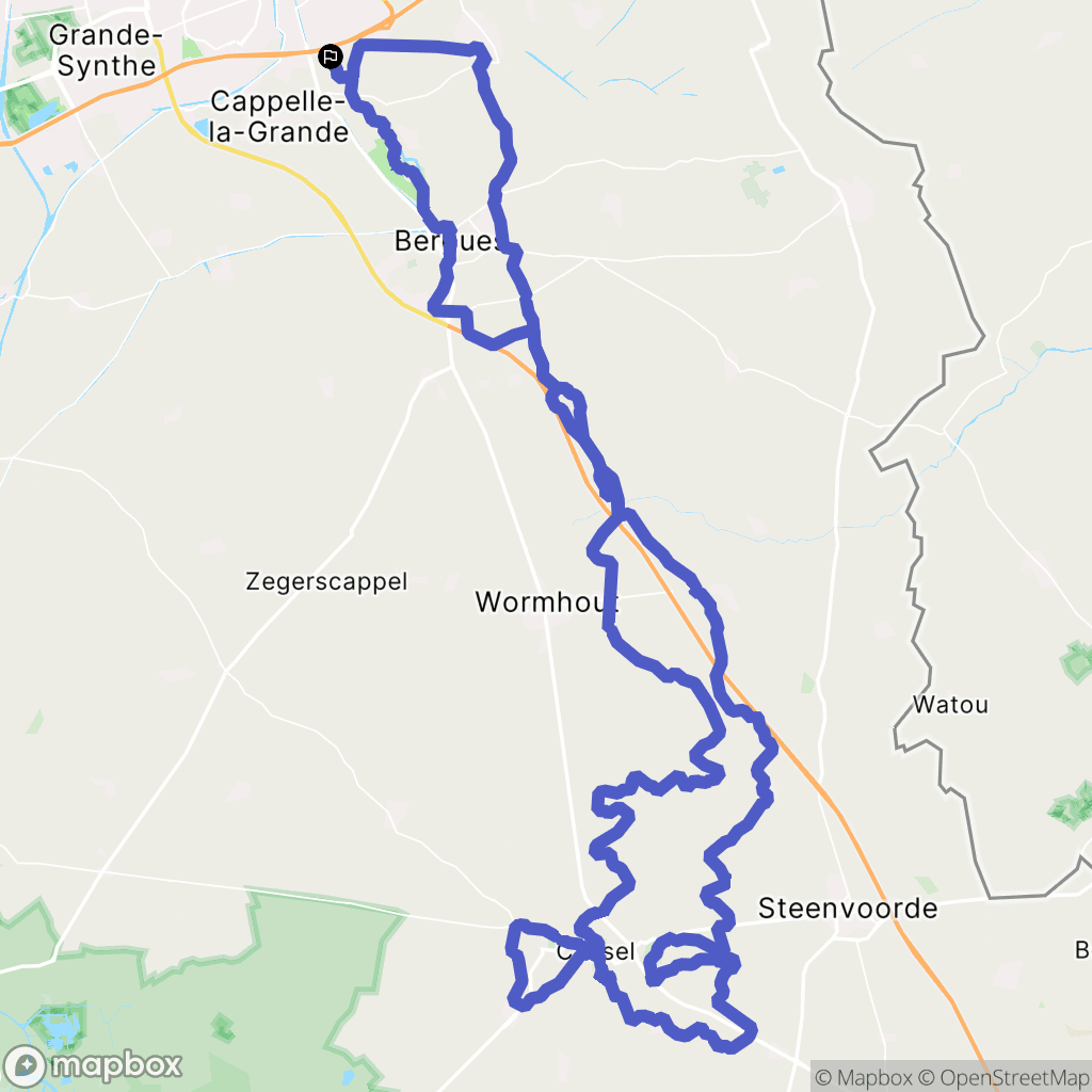 Coudekerque-Branche : carte du parcours de randonnée - France
