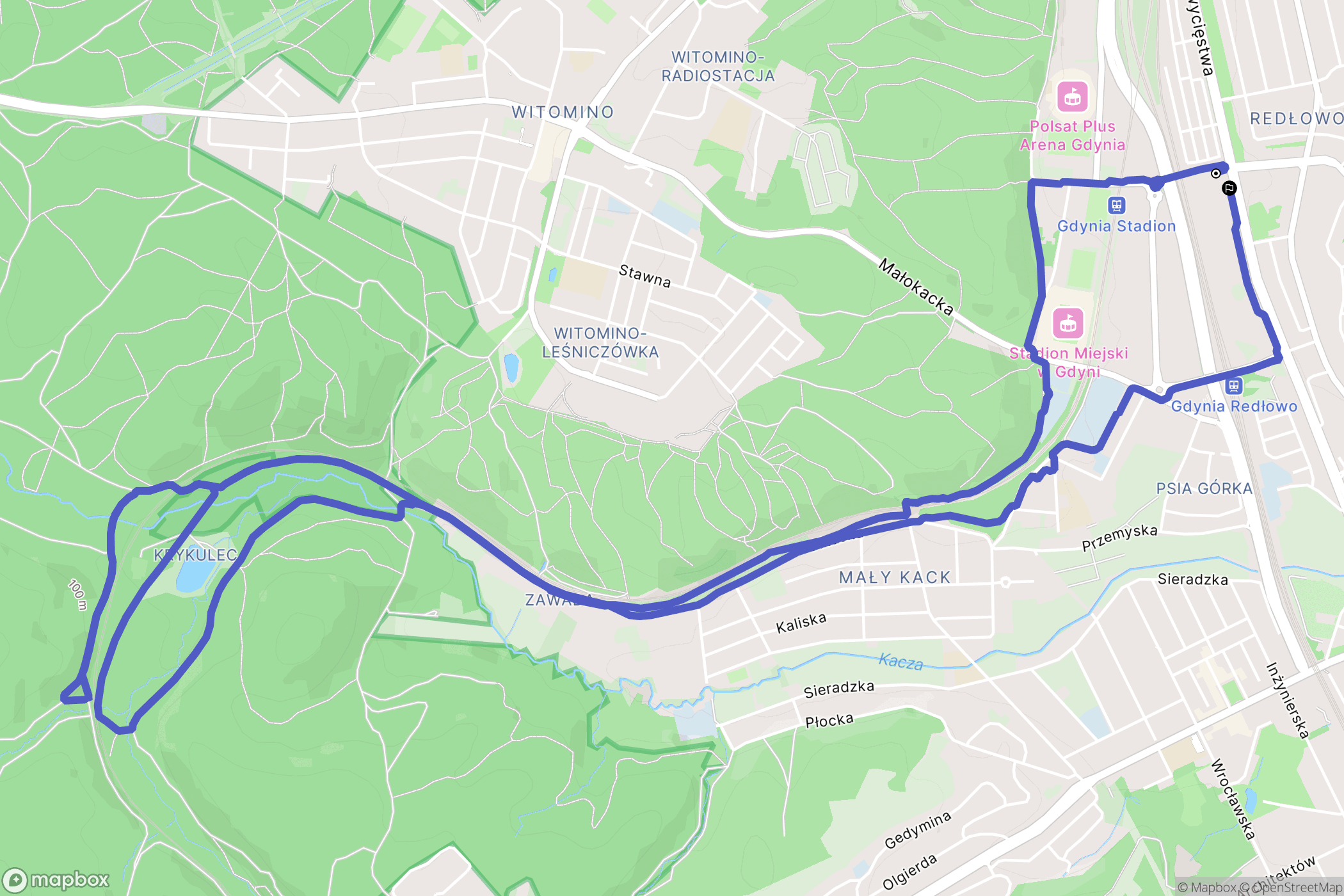 Gdynia: mapa trasy - Poland