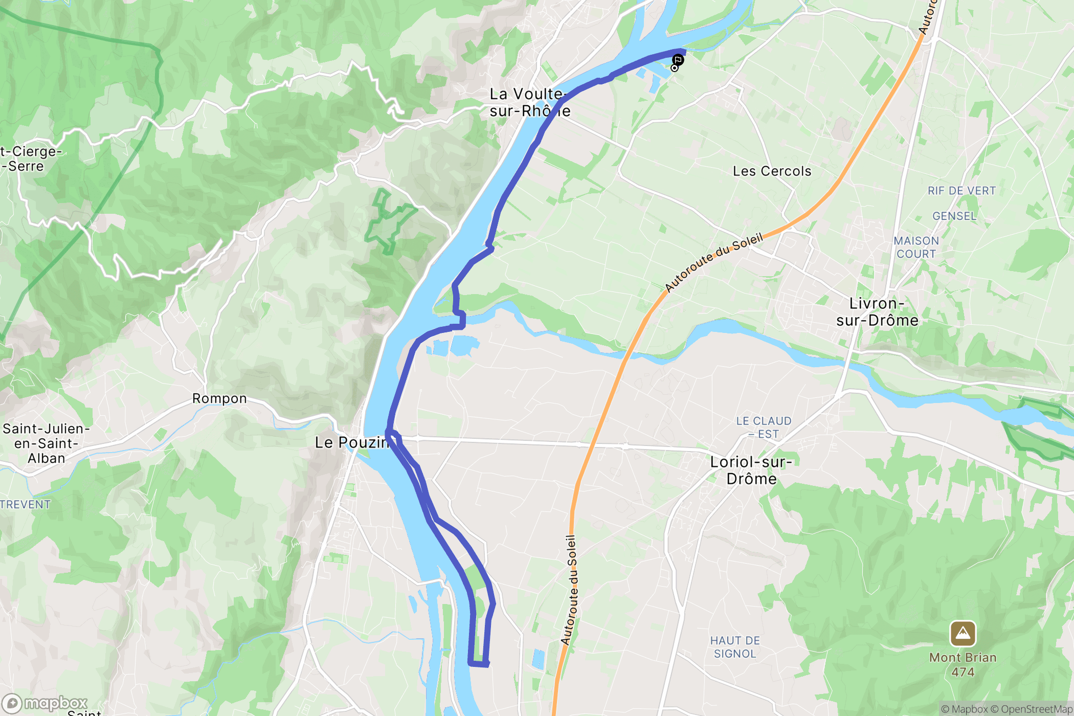 Livron-sur-Drôme : carte du parcours de randonnée - France