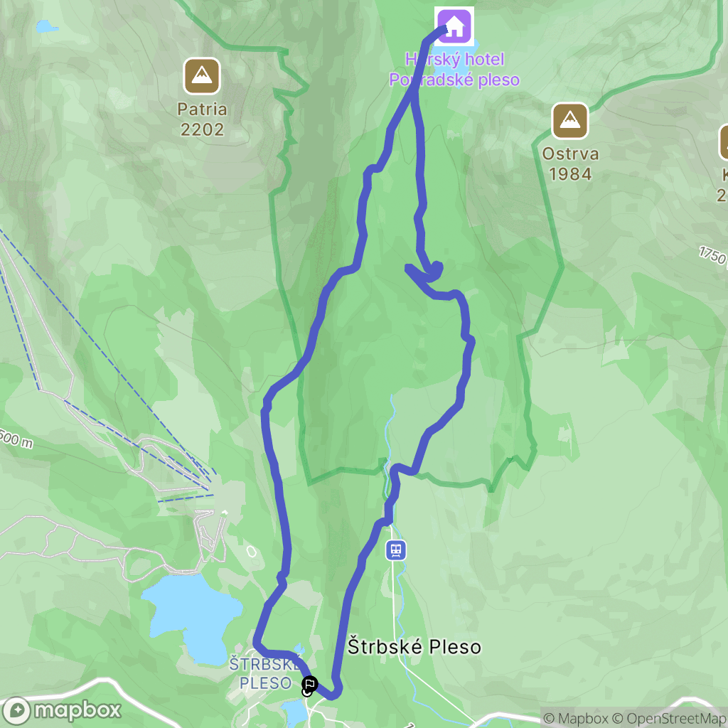 Vysoké Tatry: mapa trasy - Slovakia