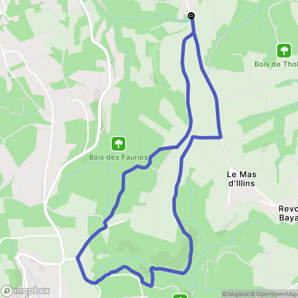 Chaponnay : carte du parcours de randonnée - France
