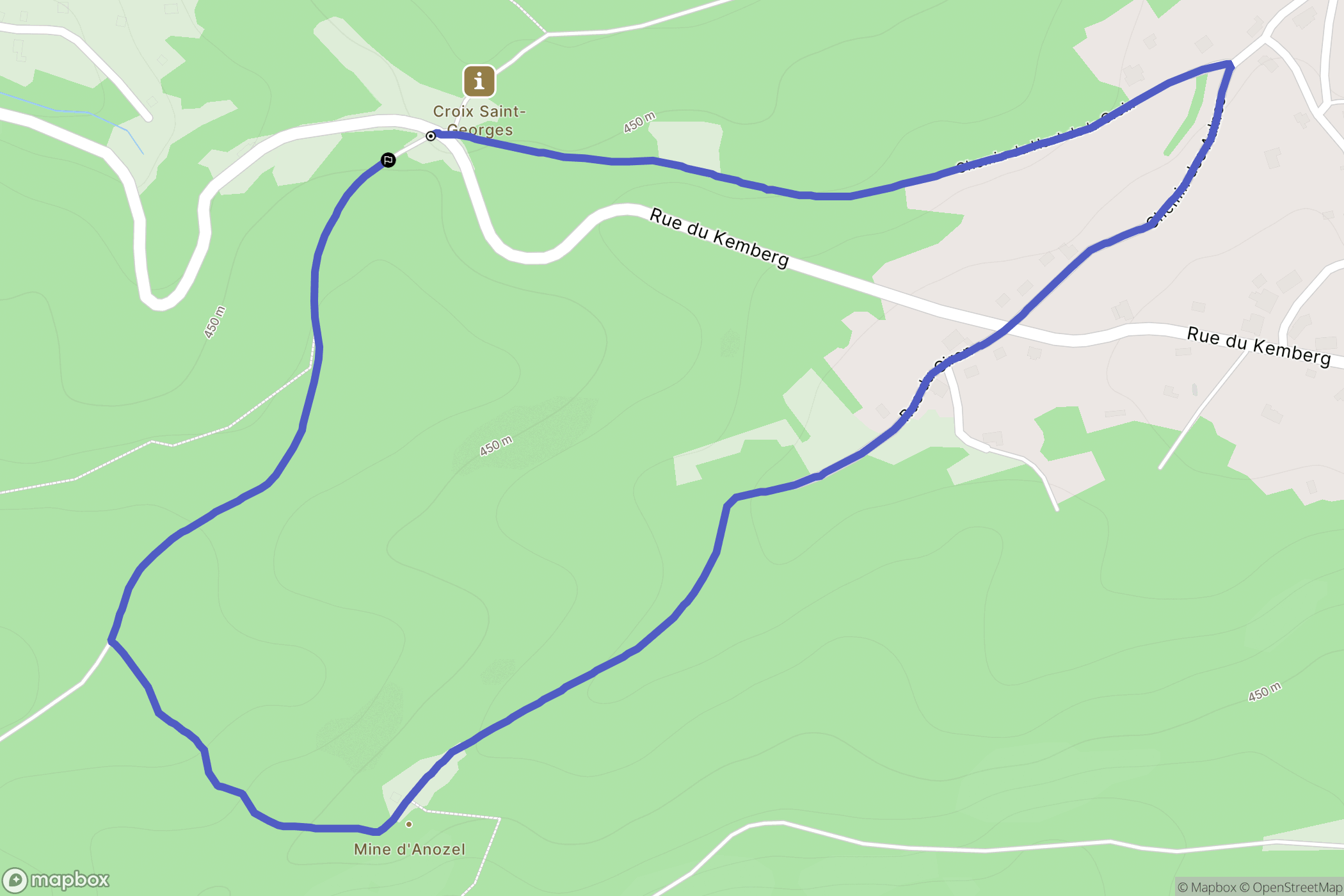 Taintrux : carte du parcours de randonnée - France