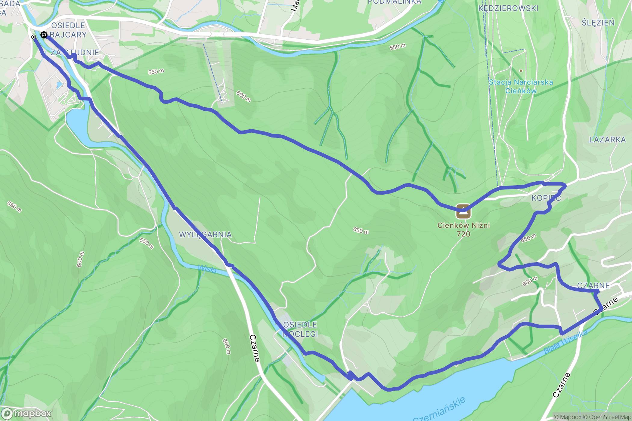 Wisła: mapa trasy - Poland