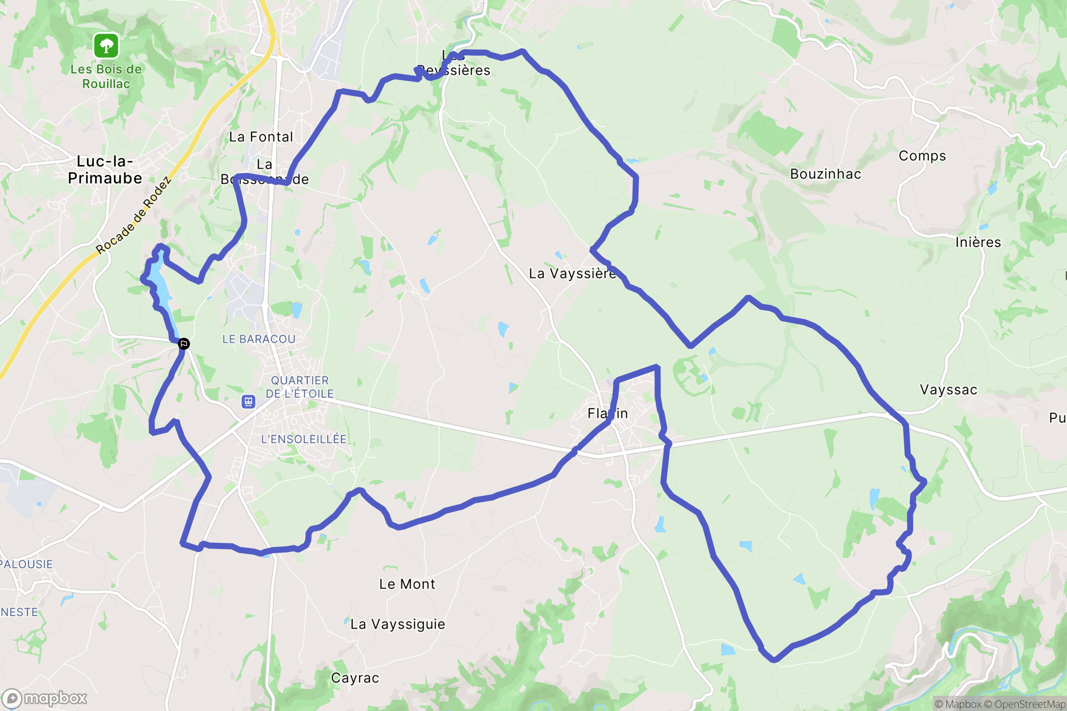 Luc-la-Primaube : carte du parcours de randonnée - France