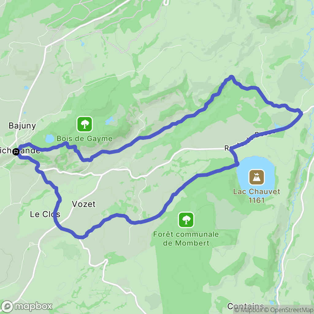 Picherande : carte du parcours de randonnée - France