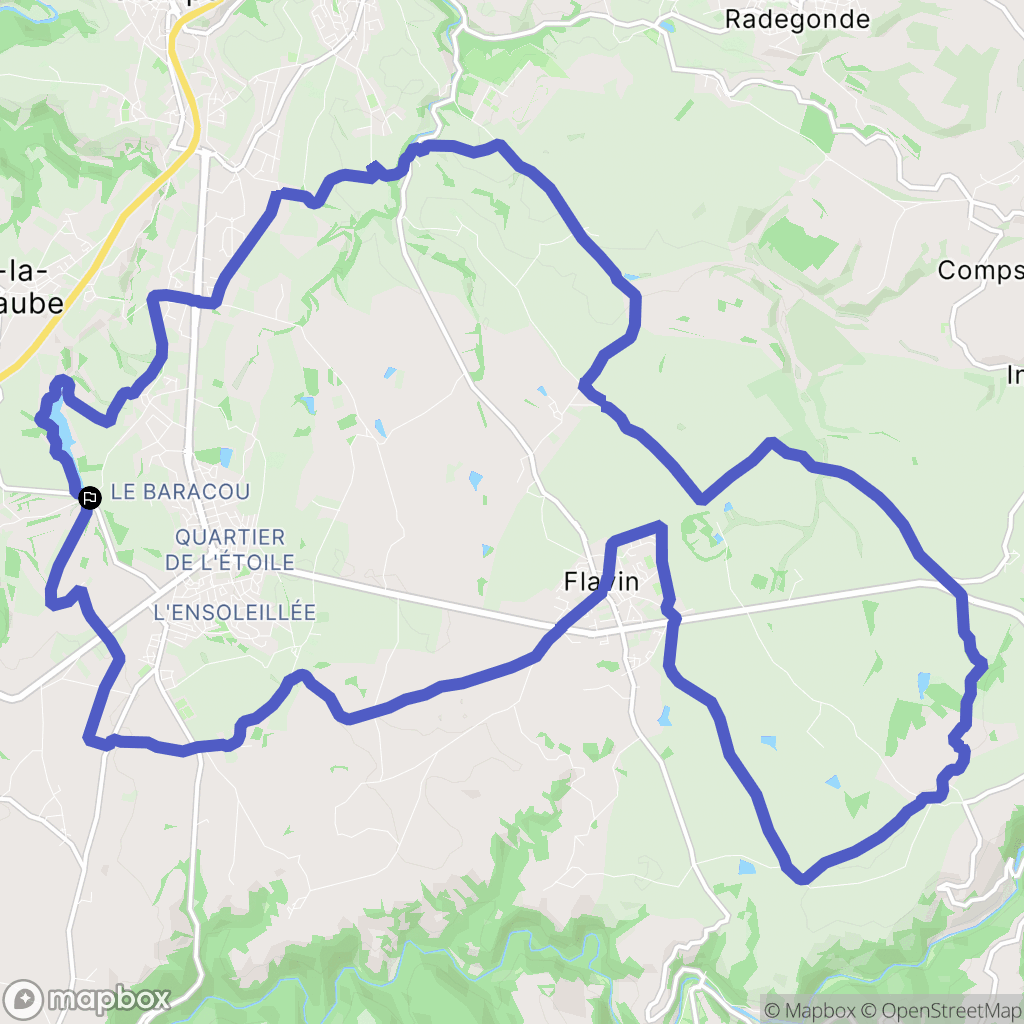 Luc-la-Primaube : carte du parcours de randonnée - France