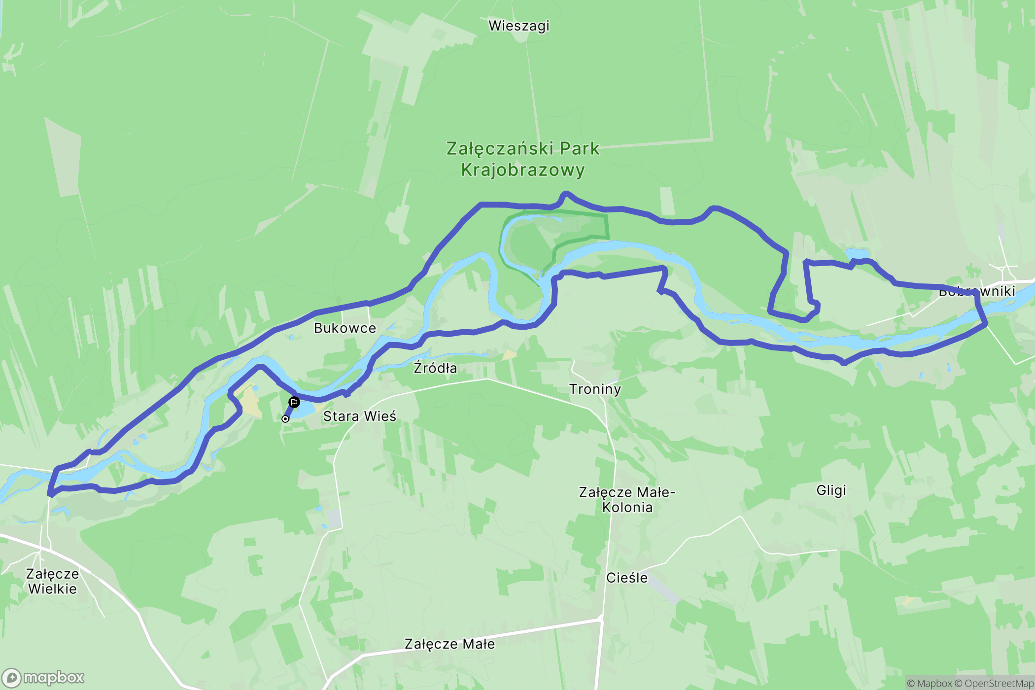 Bukowce: mapa trasy - Poland
