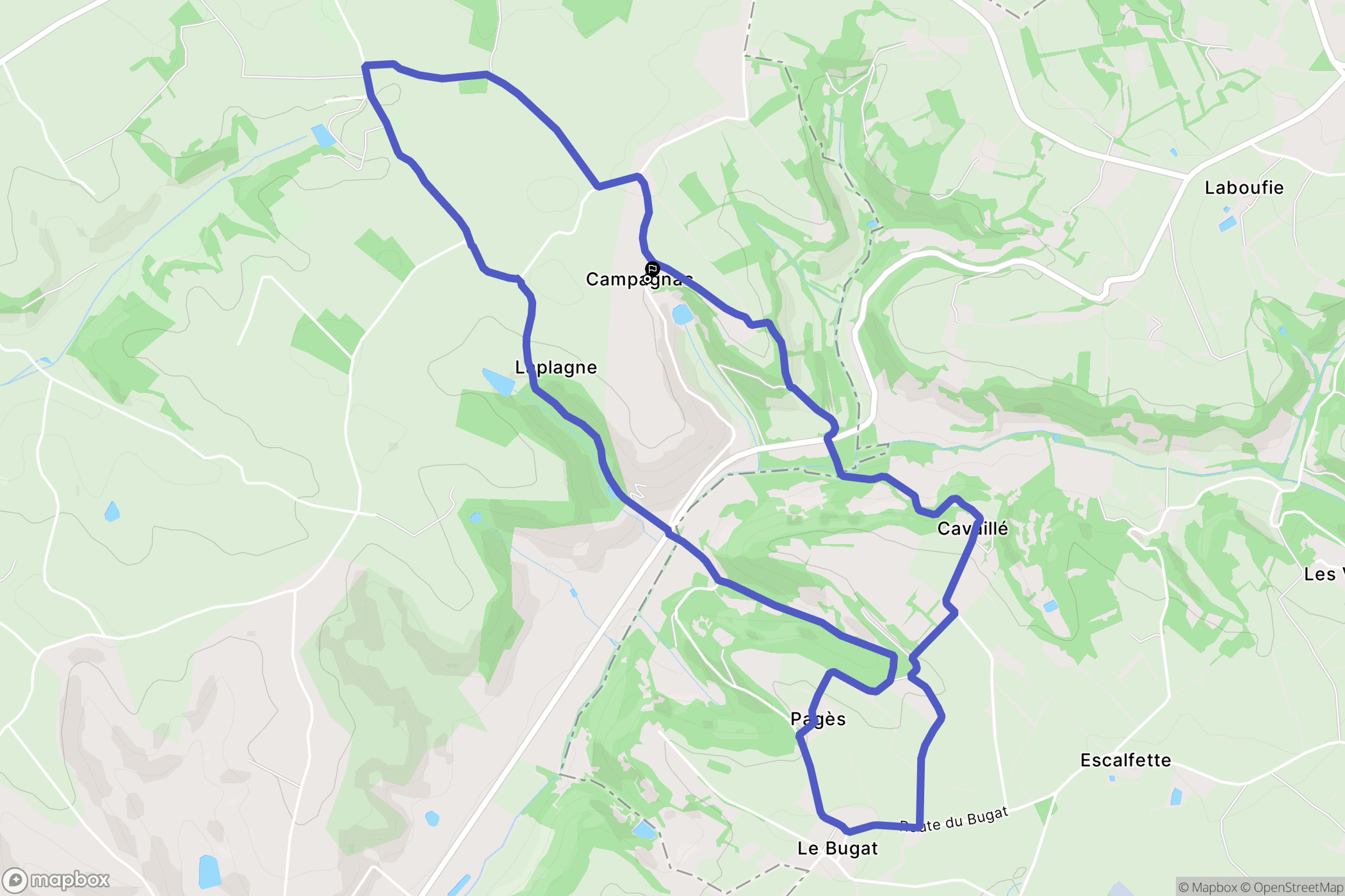 Engayrac : carte du parcours de randonnée - France
