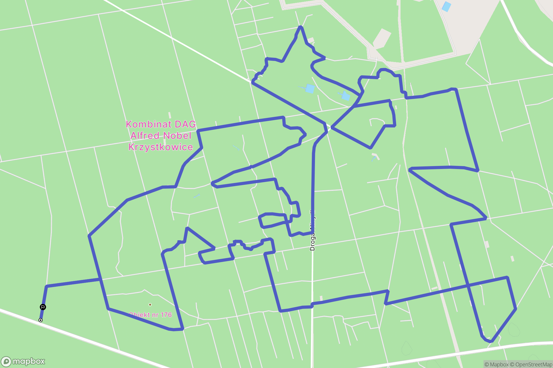 Nowogrod Bobrzanski: mapa trasy - Poland