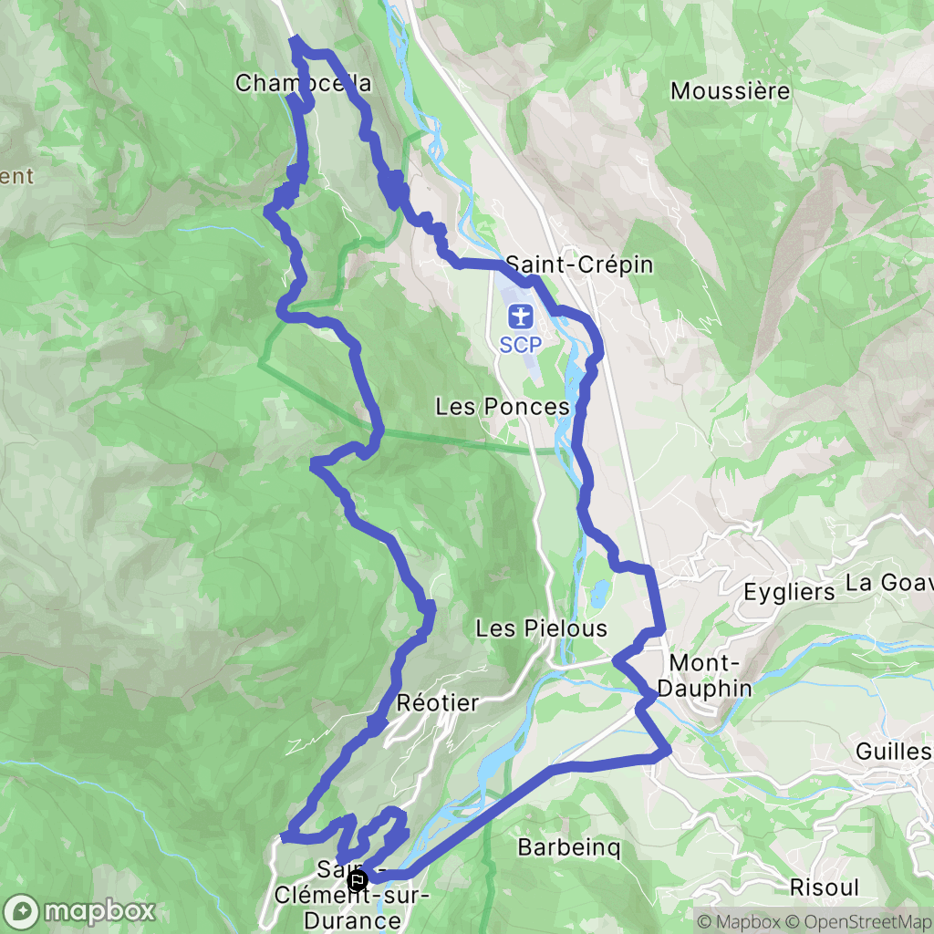 Saint-Clément-sur-Durance : carte du parcours de randonnée - France