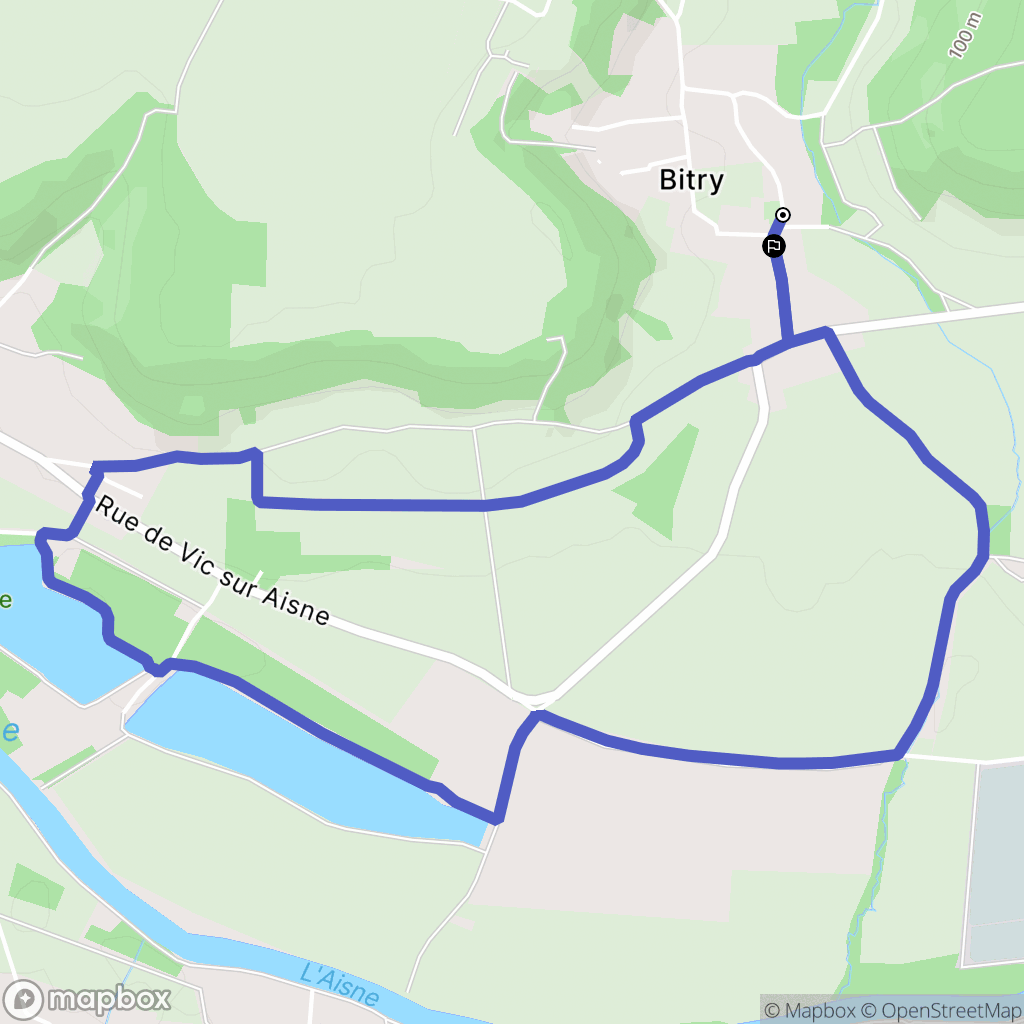 Bitry : carte du parcours de randonnée - France