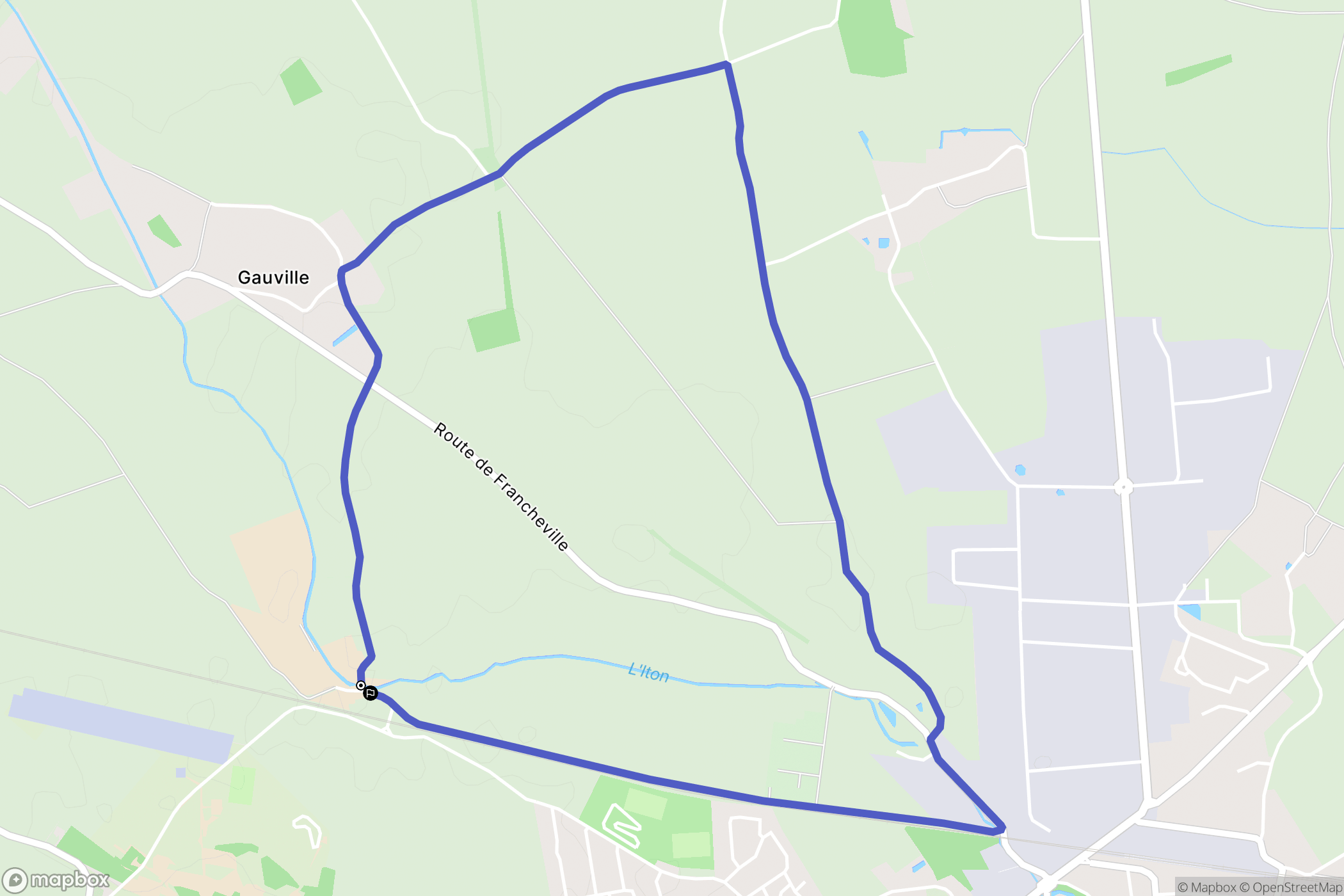 Verneuil d'Avre et d'Iton : carte du parcours de randonnée - France