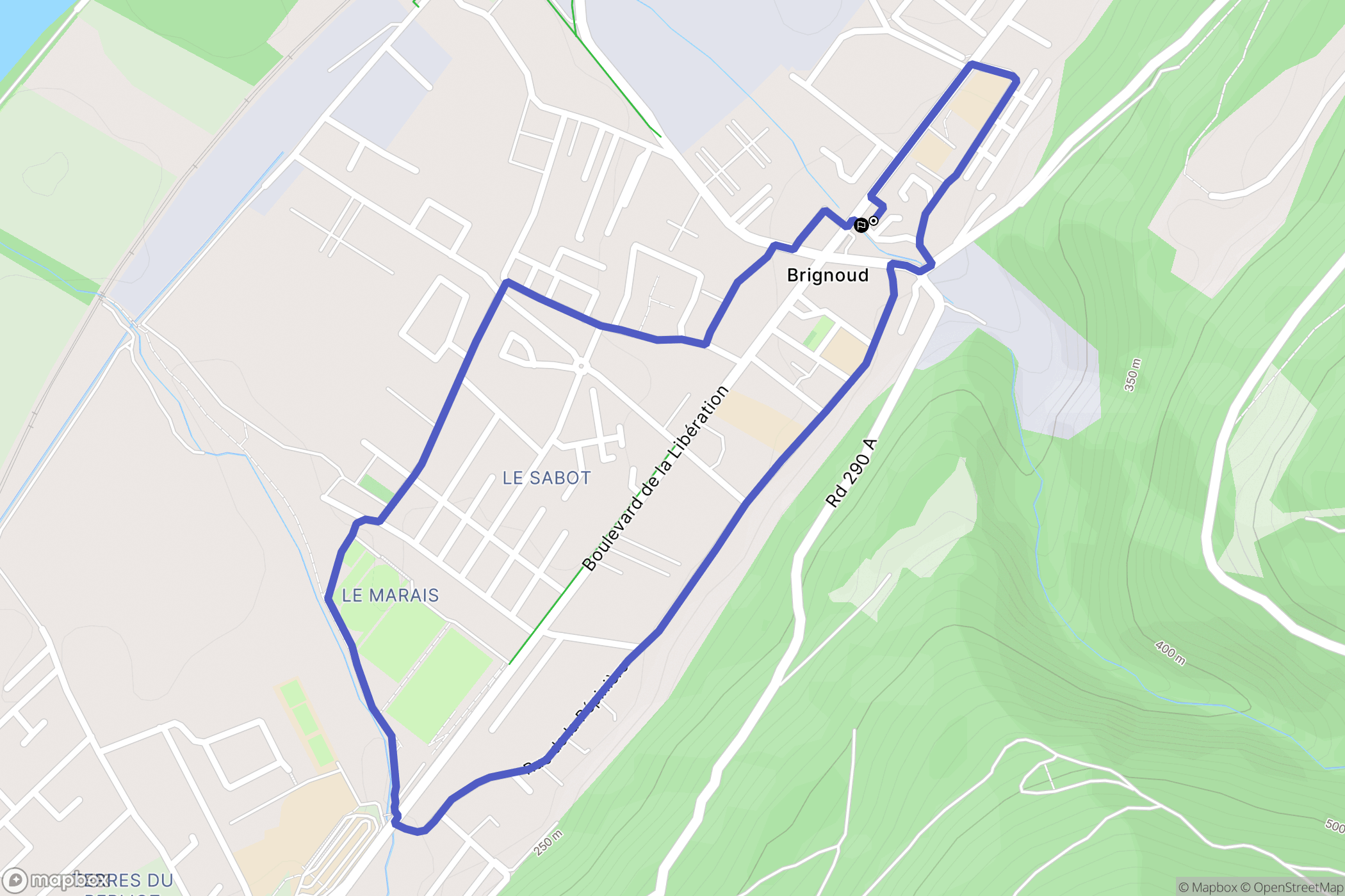 Froges : carte du parcours de randonnée - France