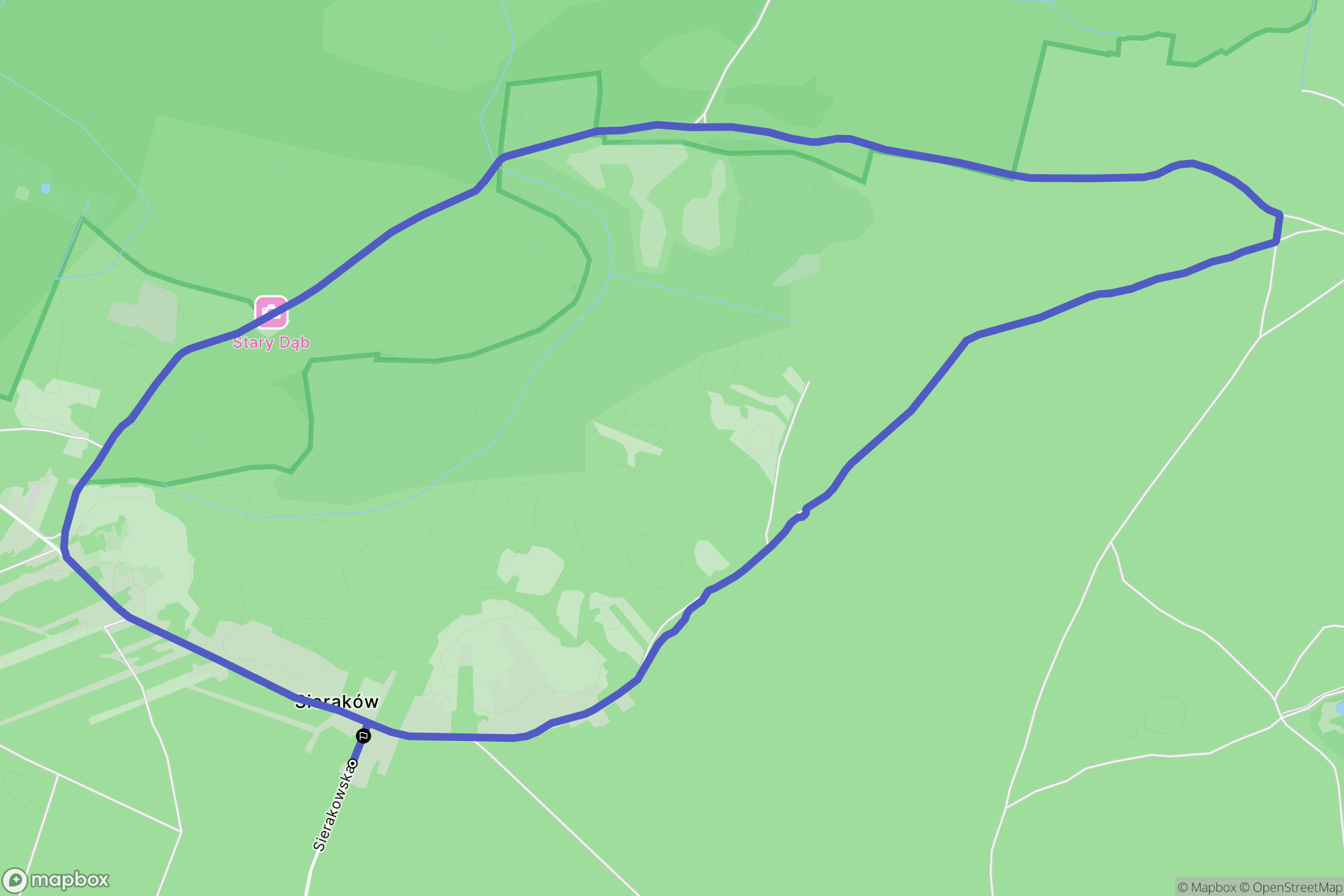 Sieraków: mapa trasy - Poland