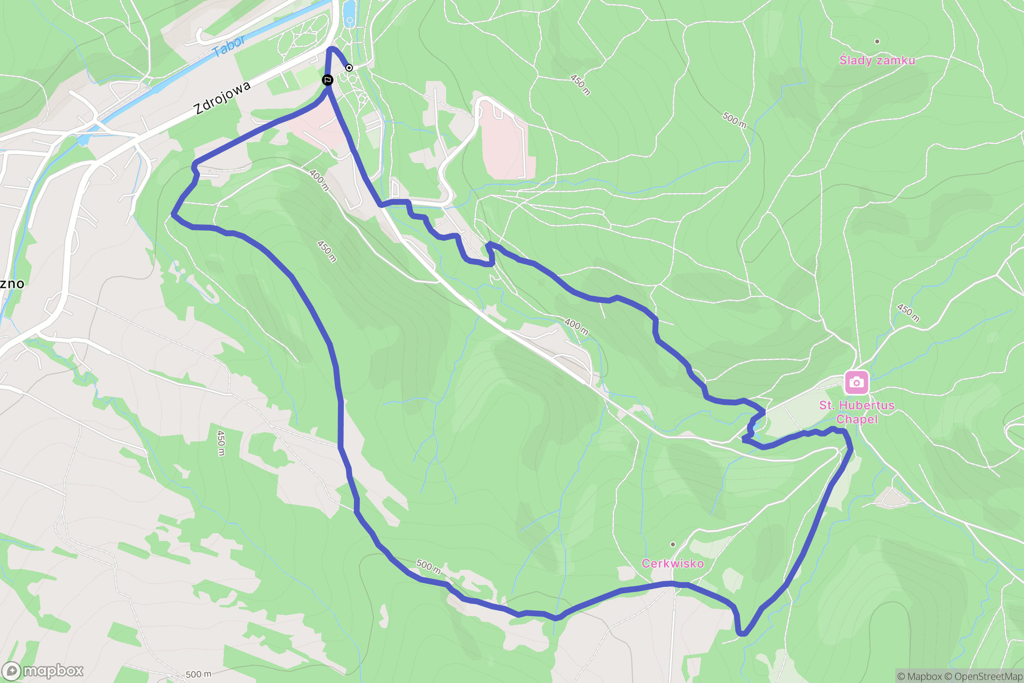 Rymanów-Zdrój: mapa trasy - Poland