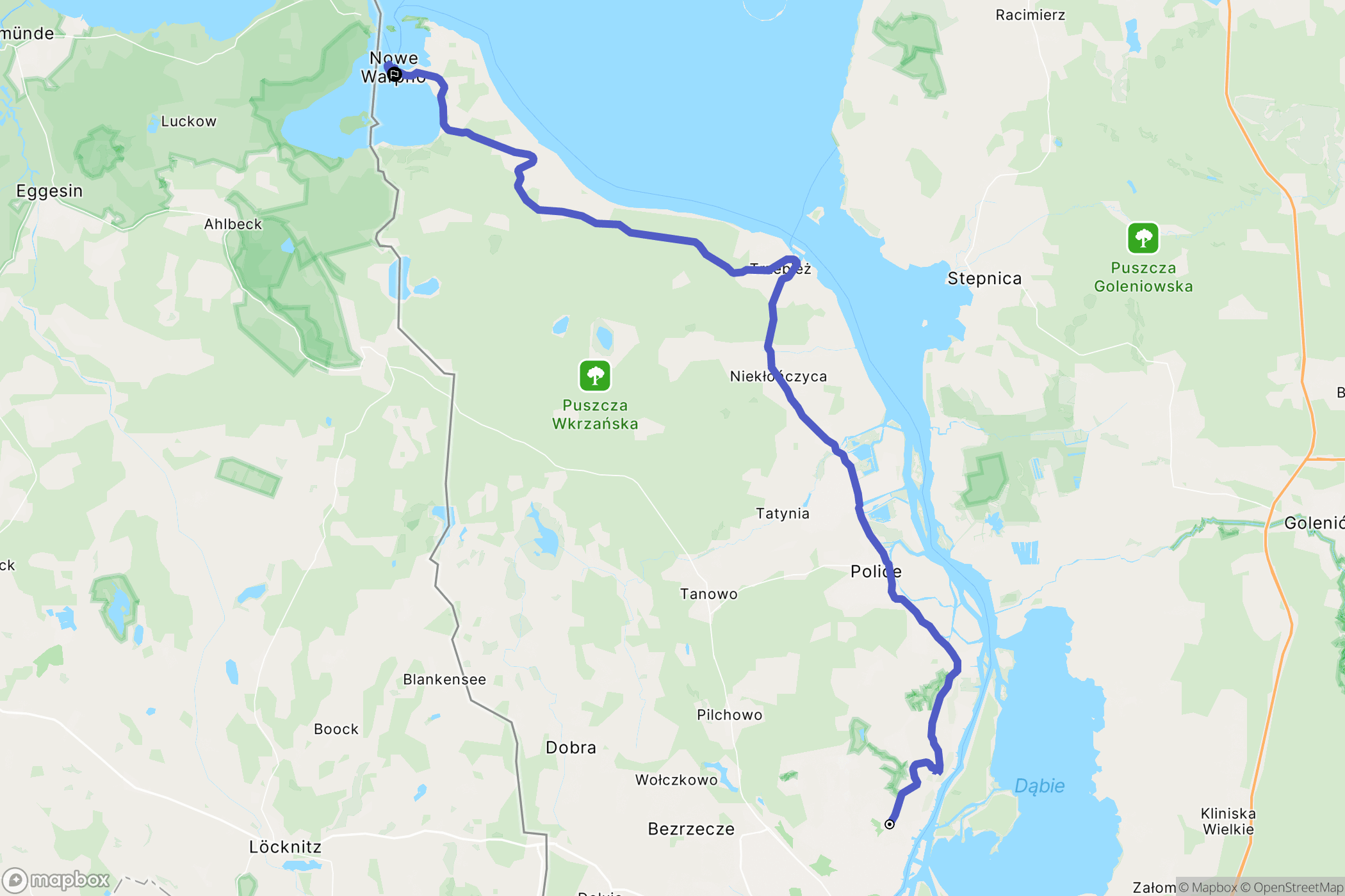 Szczecin: mapa trasy - Poland
