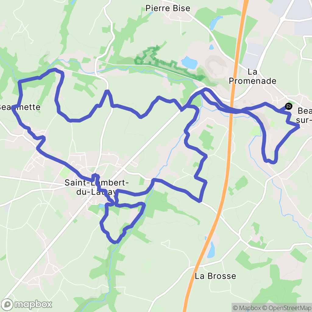 Beaulieu-sur-Layon : carte du parcours de randonnée - France