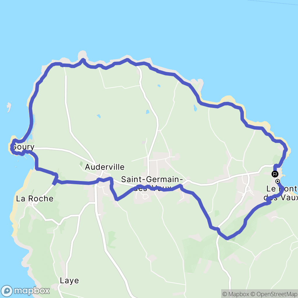 La Hague : carte du parcours de randonnée - France