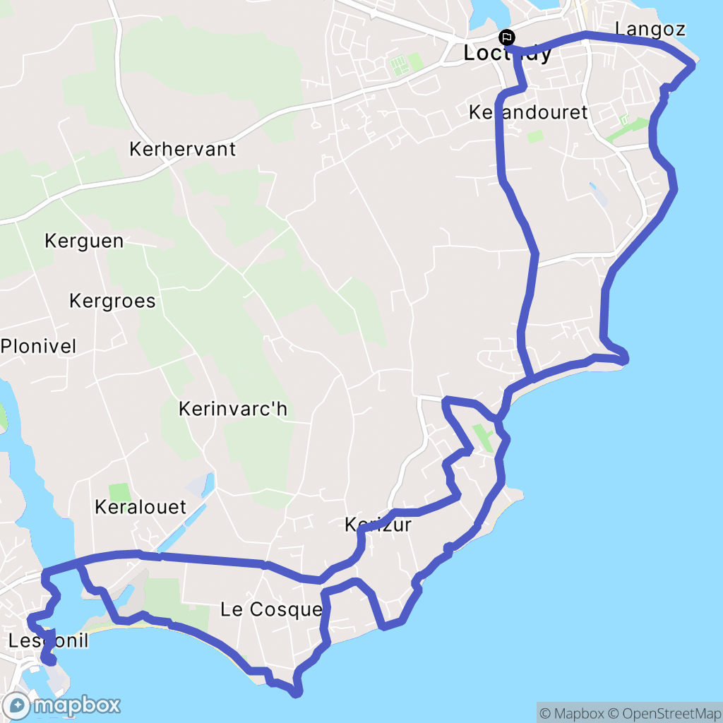 Loctudy : carte du parcours de randonnée - France