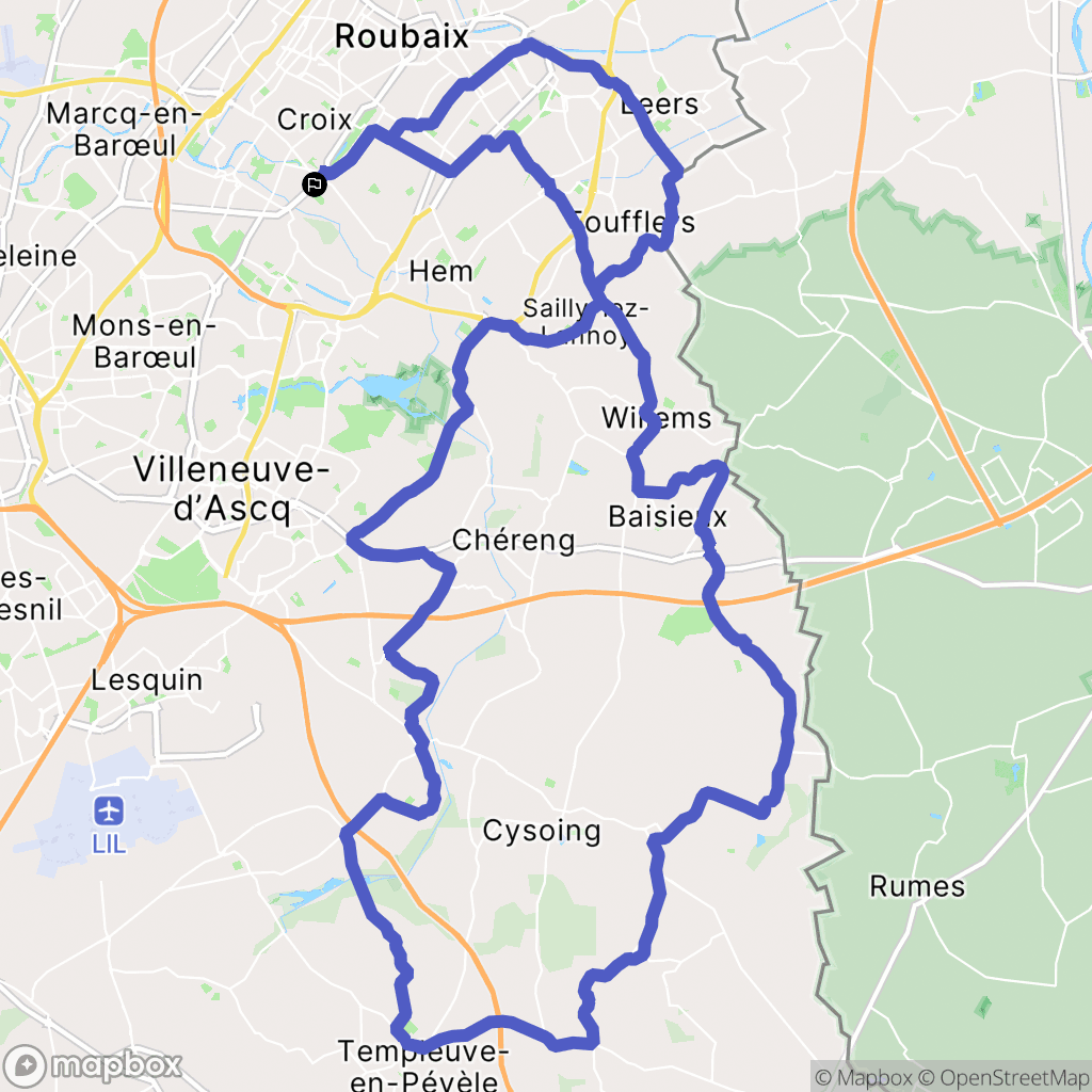 Croix : carte du parcours de randonnée - France