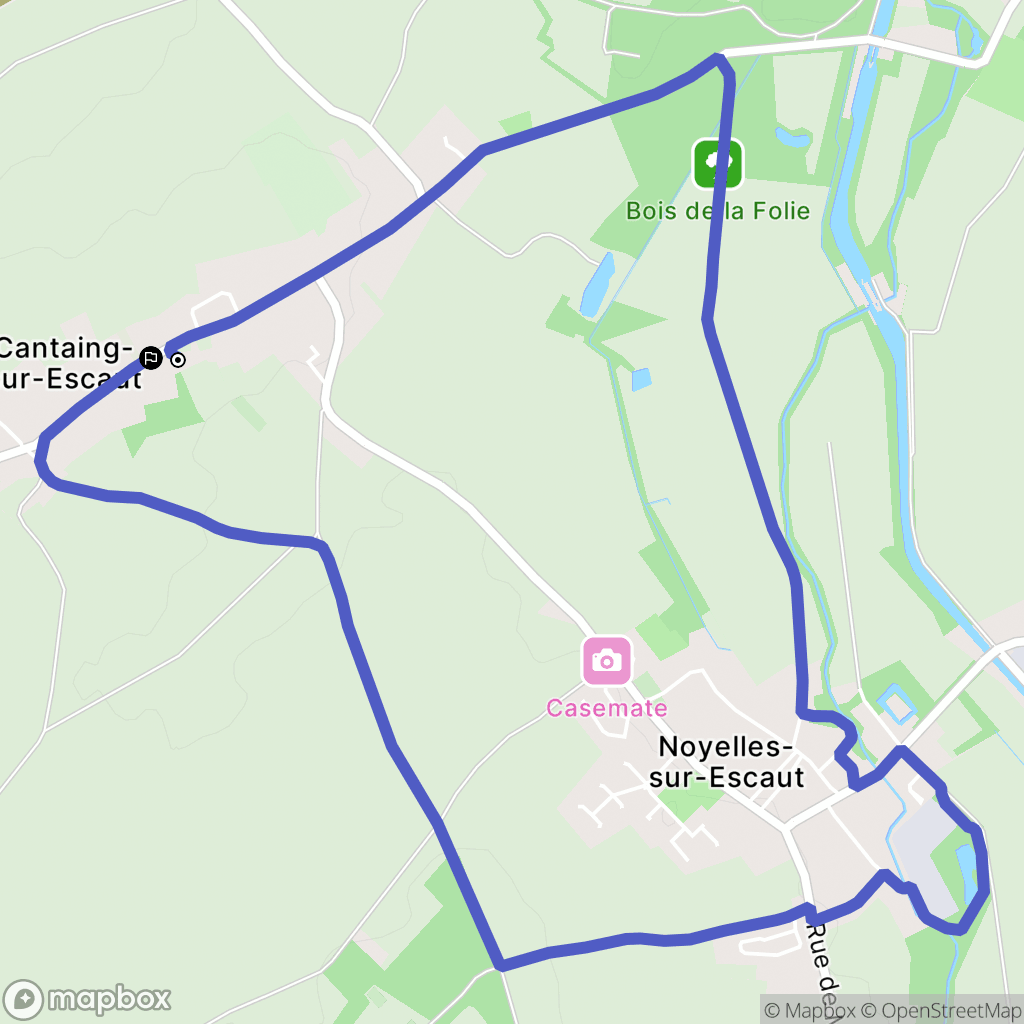 Cantaing-sur-Escaut : carte du parcours de randonnée - France