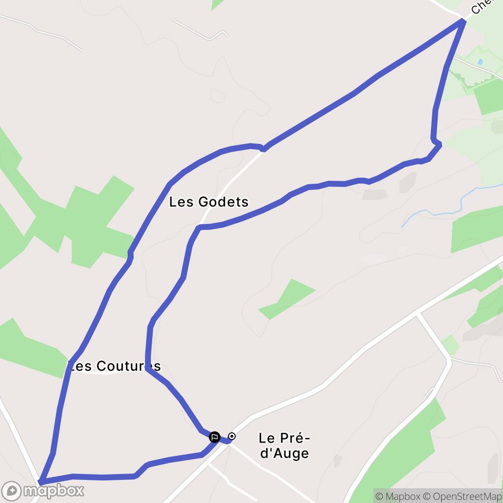 Le Pré-d'Auge : carte du parcours de randonnée - France