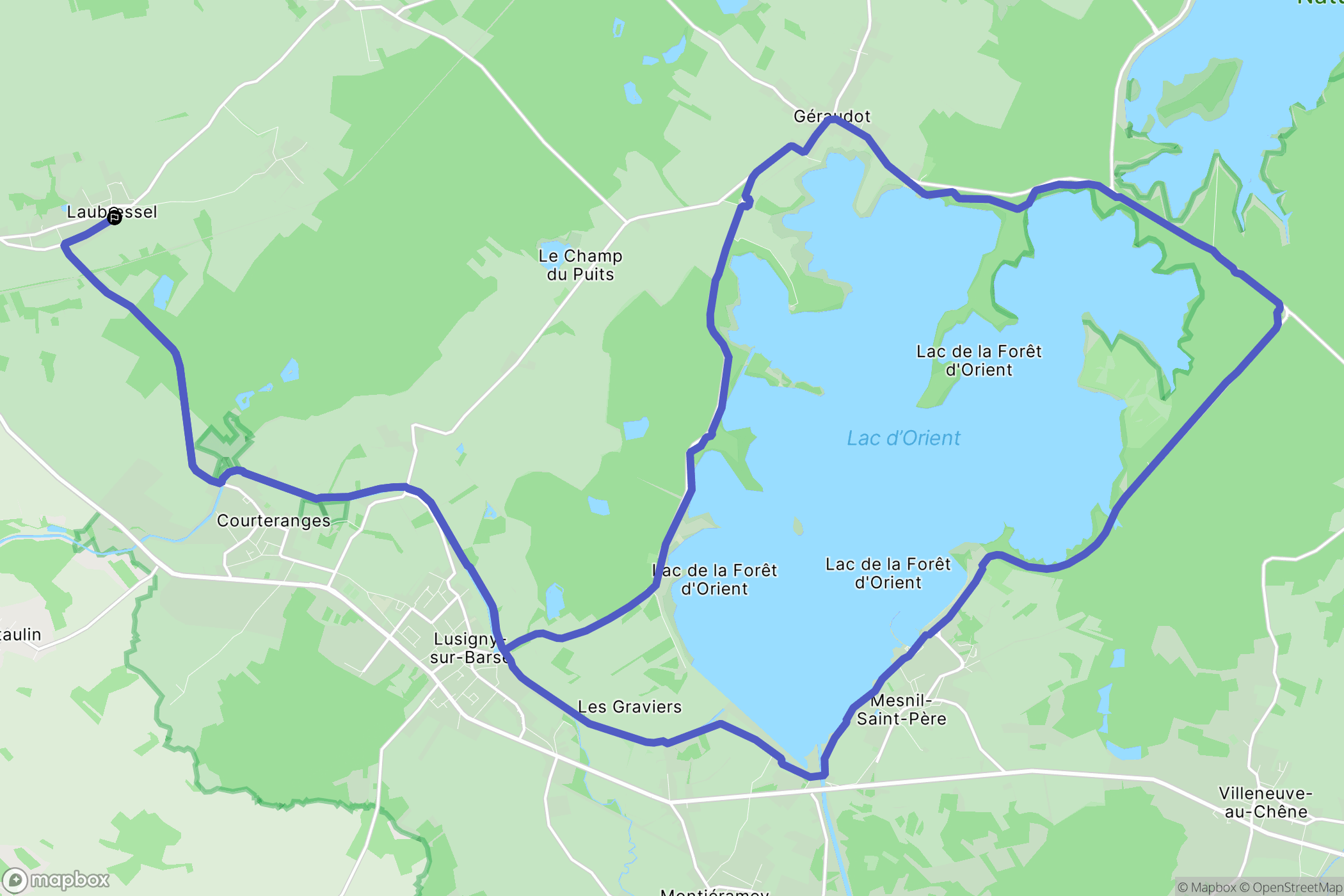 Laubressel : carte du parcours de randonnée - France