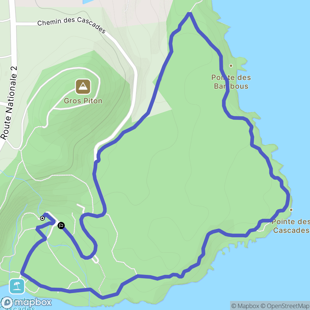 Sainte-Rose : carte du parcours de randonnée - France