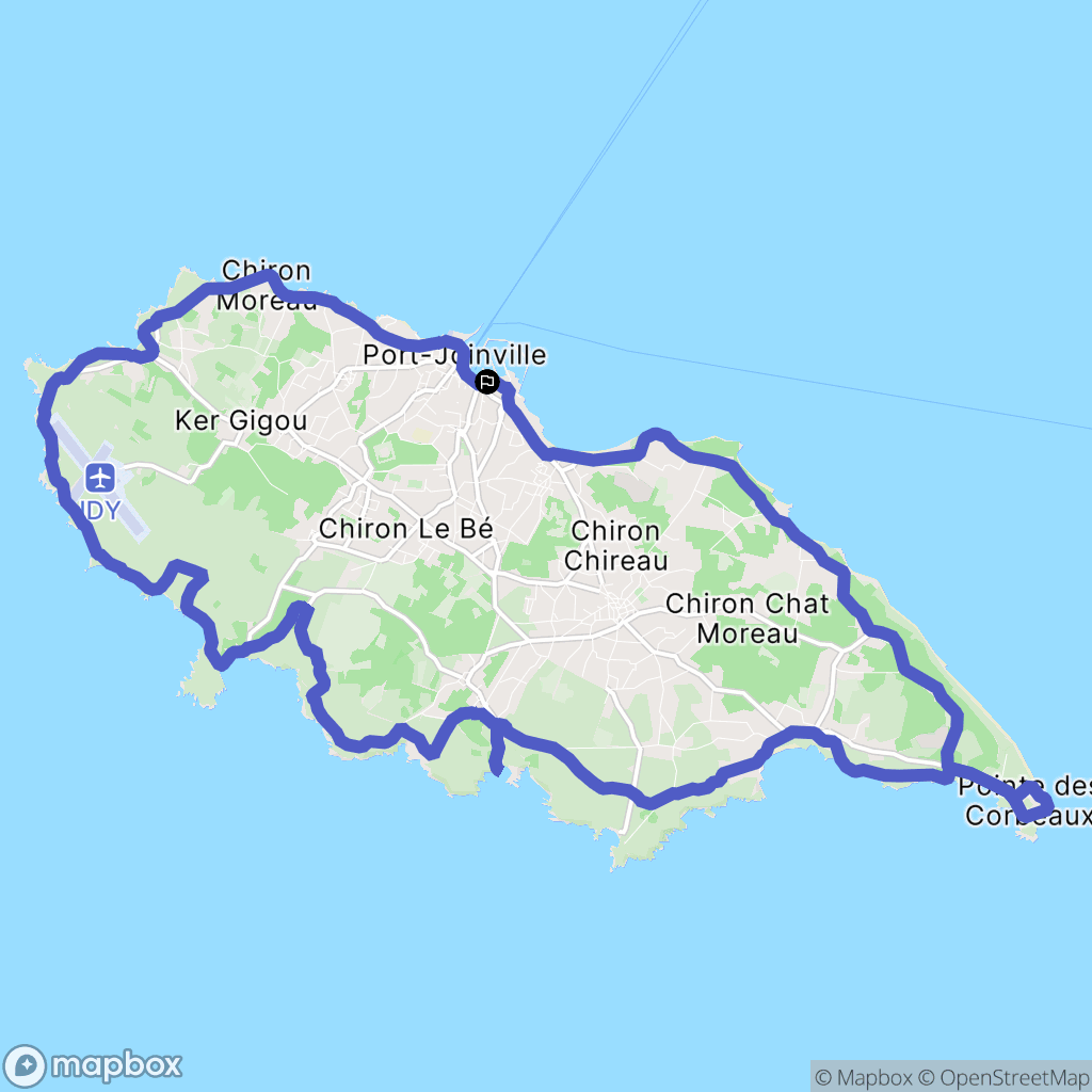 L'Île-d'Yeu : carte du parcours de randonnée - France