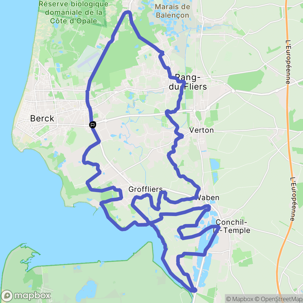Berck : carte du parcours de randonnée - France