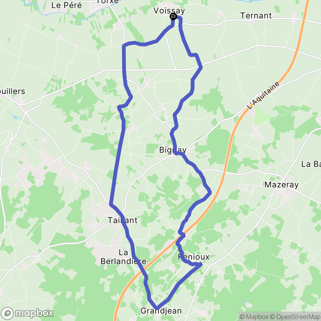 Voissay : carte du parcours de randonnée - France